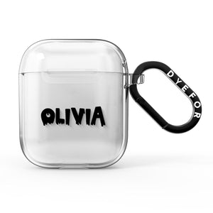 Personalised Black Slime Text AirPods Case