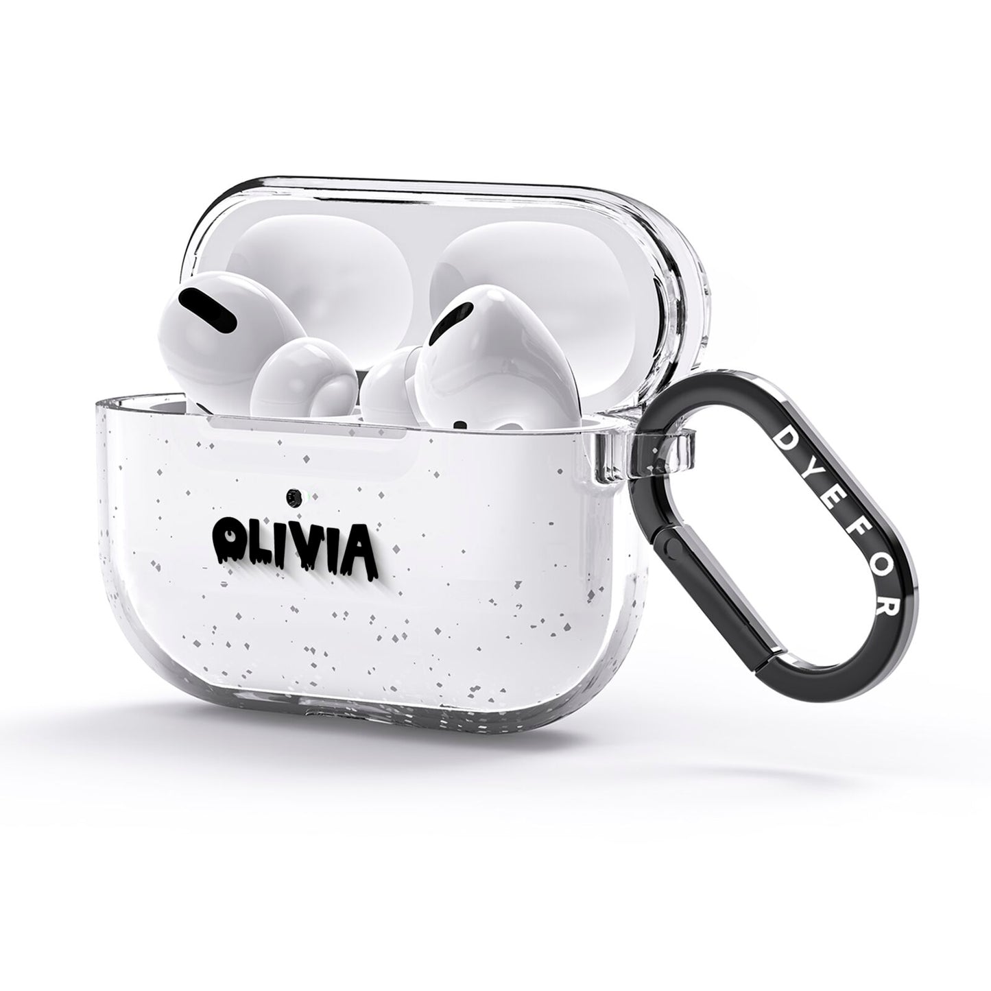 Personalised Black Slime Text AirPods Glitter Case 3rd Gen Side Image