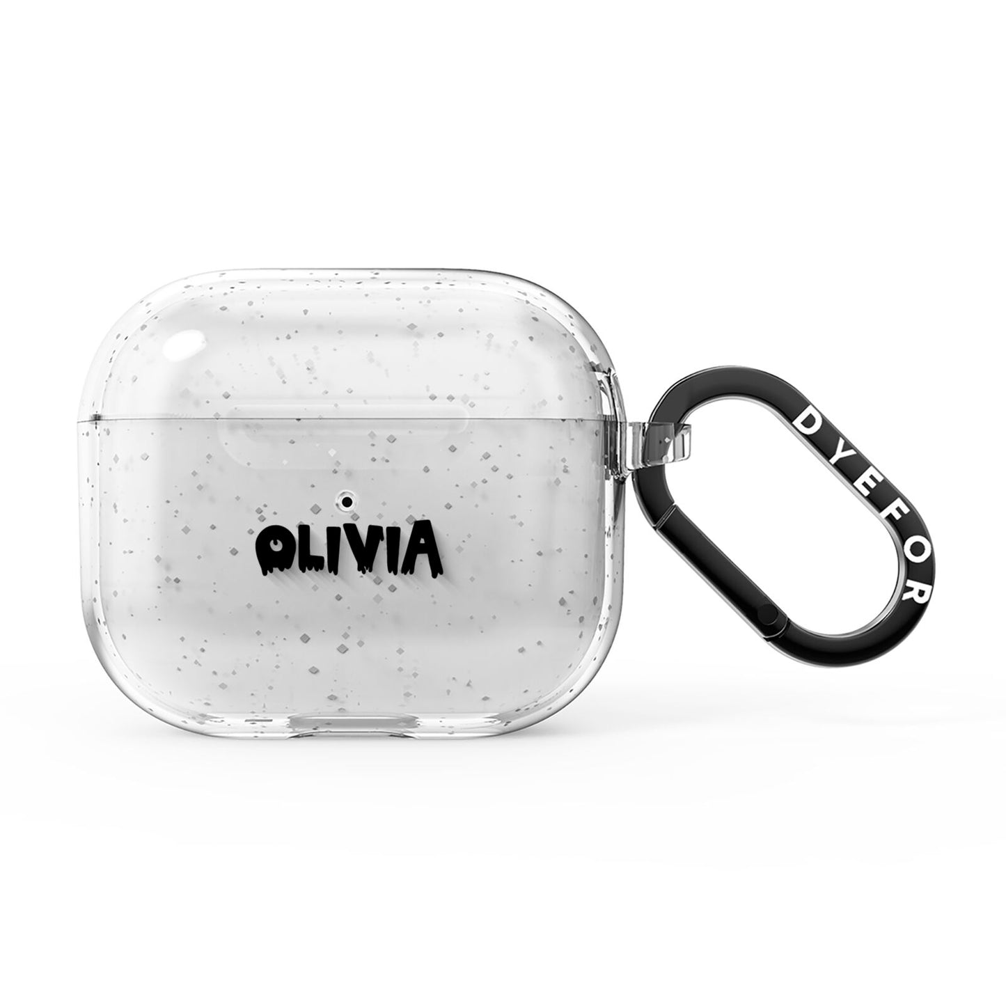 Personalised Black Slime Text AirPods Glitter Case 3rd Gen