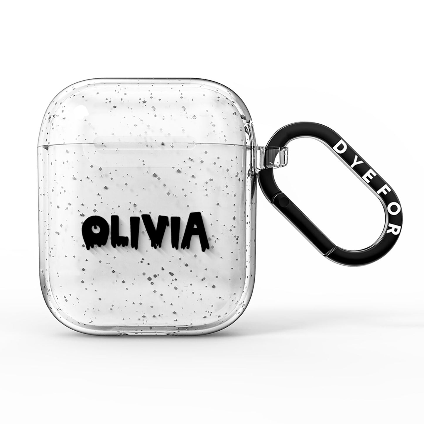 Personalised Black Slime Text AirPods Glitter Case