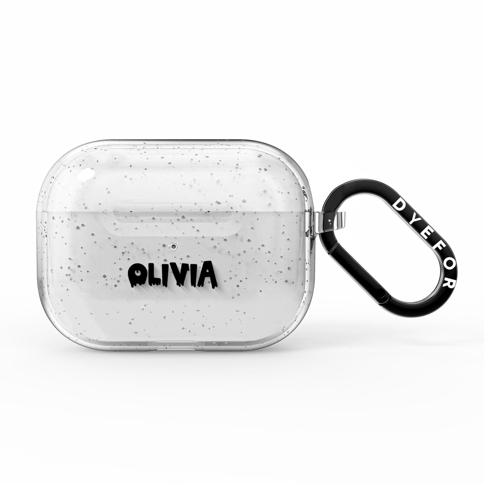 Personalised Black Slime Text AirPods Pro Glitter Case