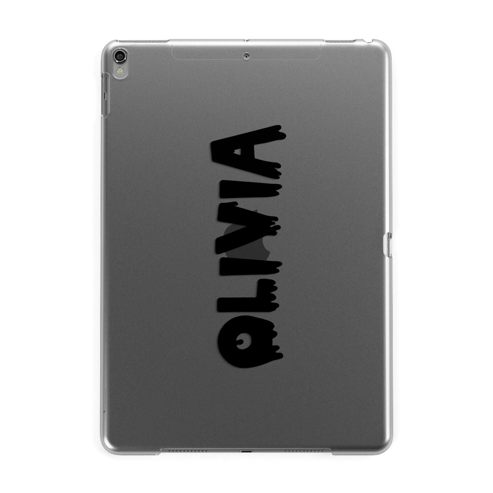 Personalised Black Slime Text Apple iPad Grey Case