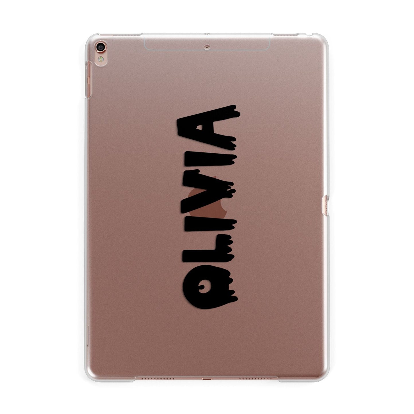 Personalised Black Slime Text Apple iPad Rose Gold Case