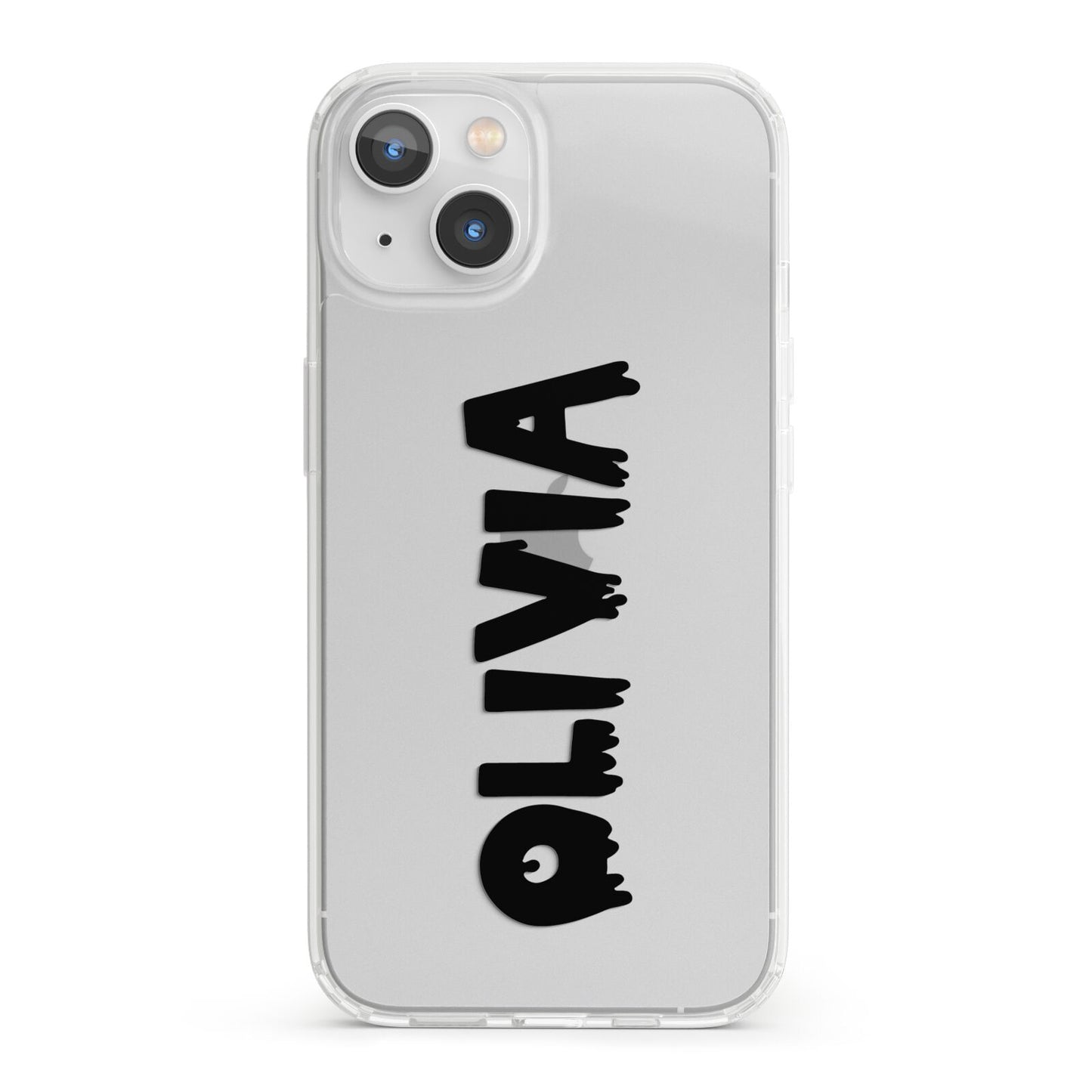 Personalised Black Slime Text iPhone 13 Clear Bumper Case