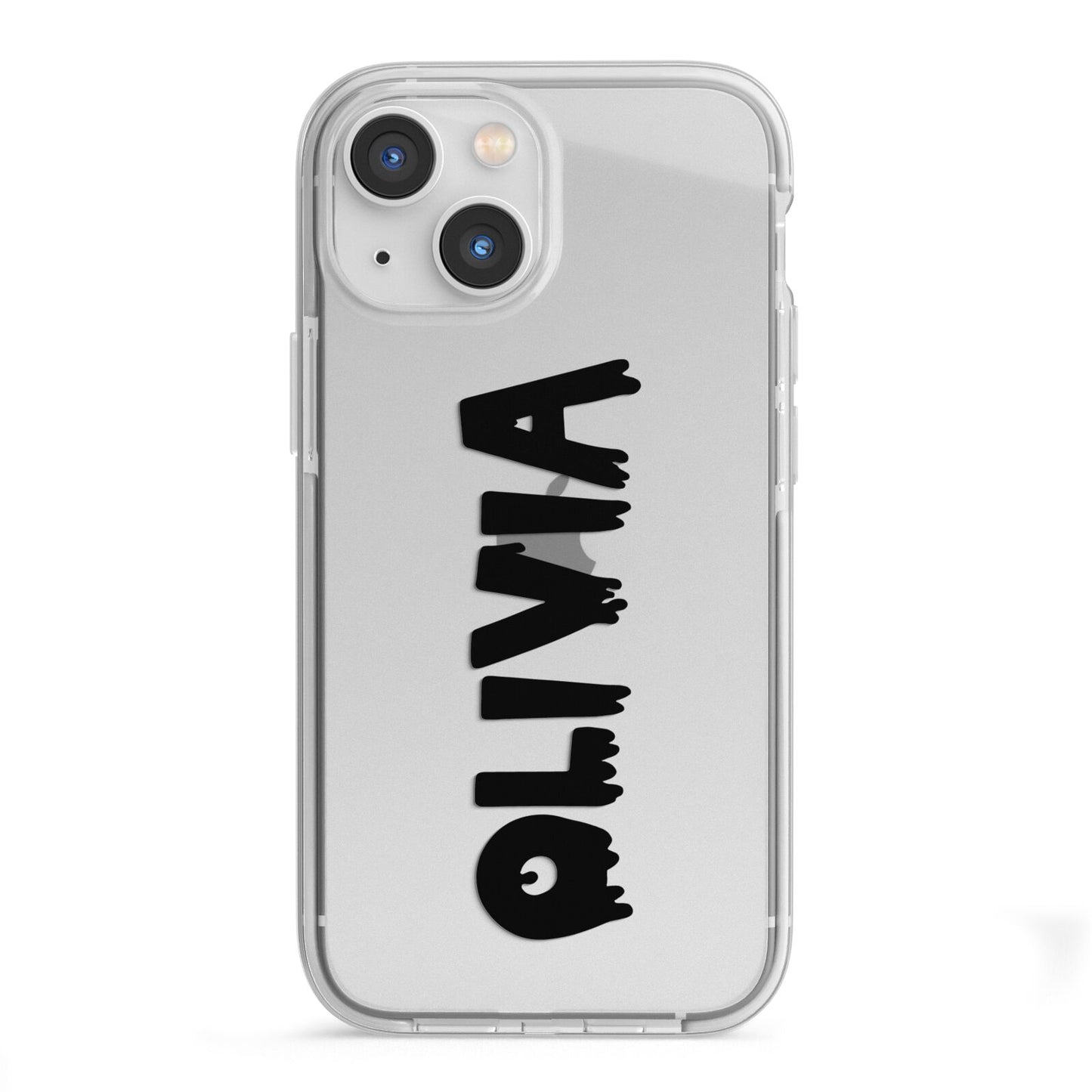 Personalised Black Slime Text iPhone 13 Mini TPU Impact Case with White Edges