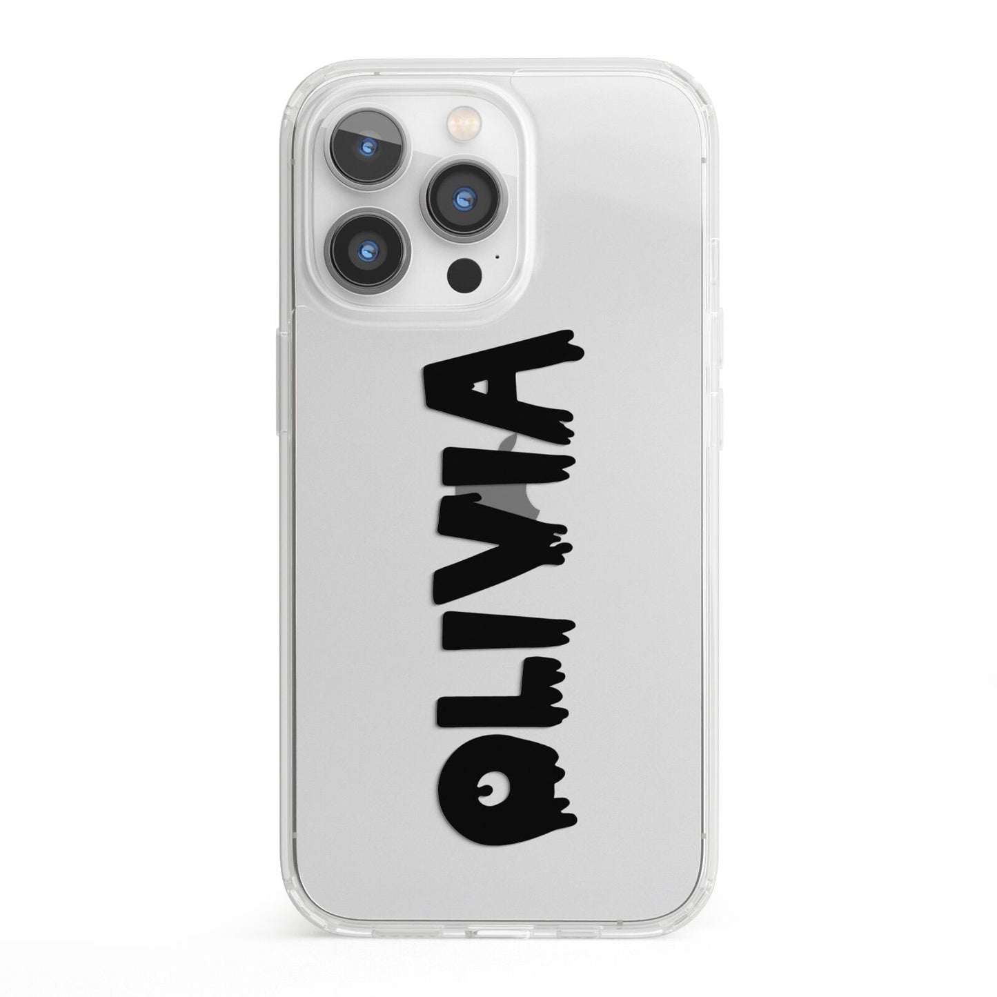 Personalised Black Slime Text iPhone 13 Pro Clear Bumper Case