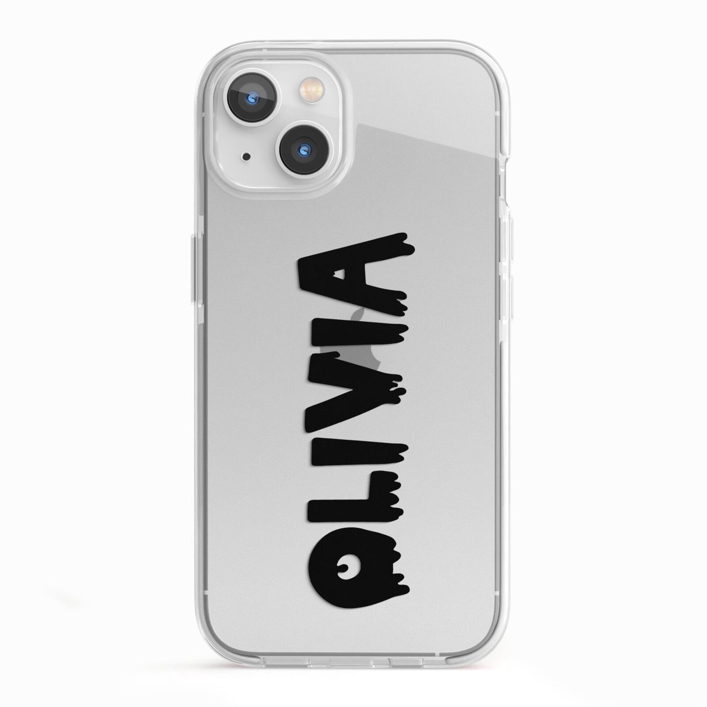 Personalised Black Slime Text iPhone 13 TPU Impact Case with White Edges