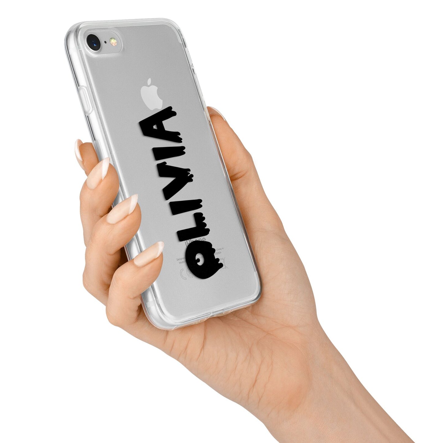 Personalised Black Slime Text iPhone 7 Bumper Case on Silver iPhone Alternative Image