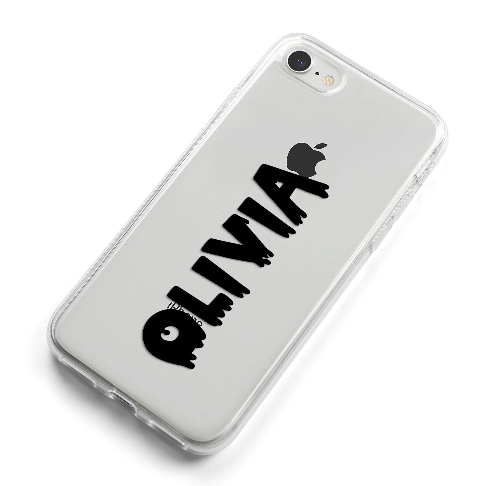 Personalised Black Slime Text iPhone 8 Bumper Case on Silver iPhone Alternative Image