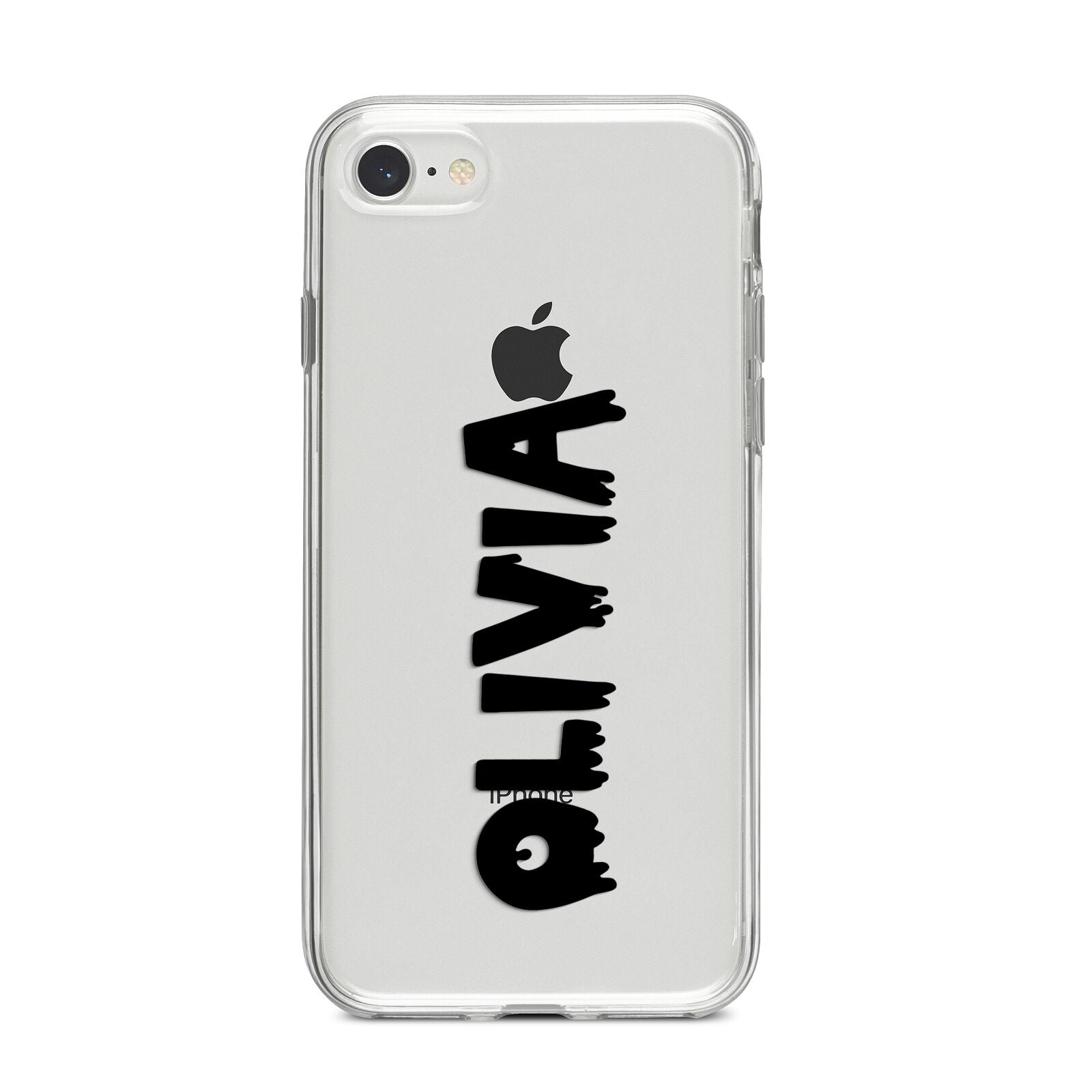 Personalised Black Slime Text iPhone 8 Bumper Case on Silver iPhone