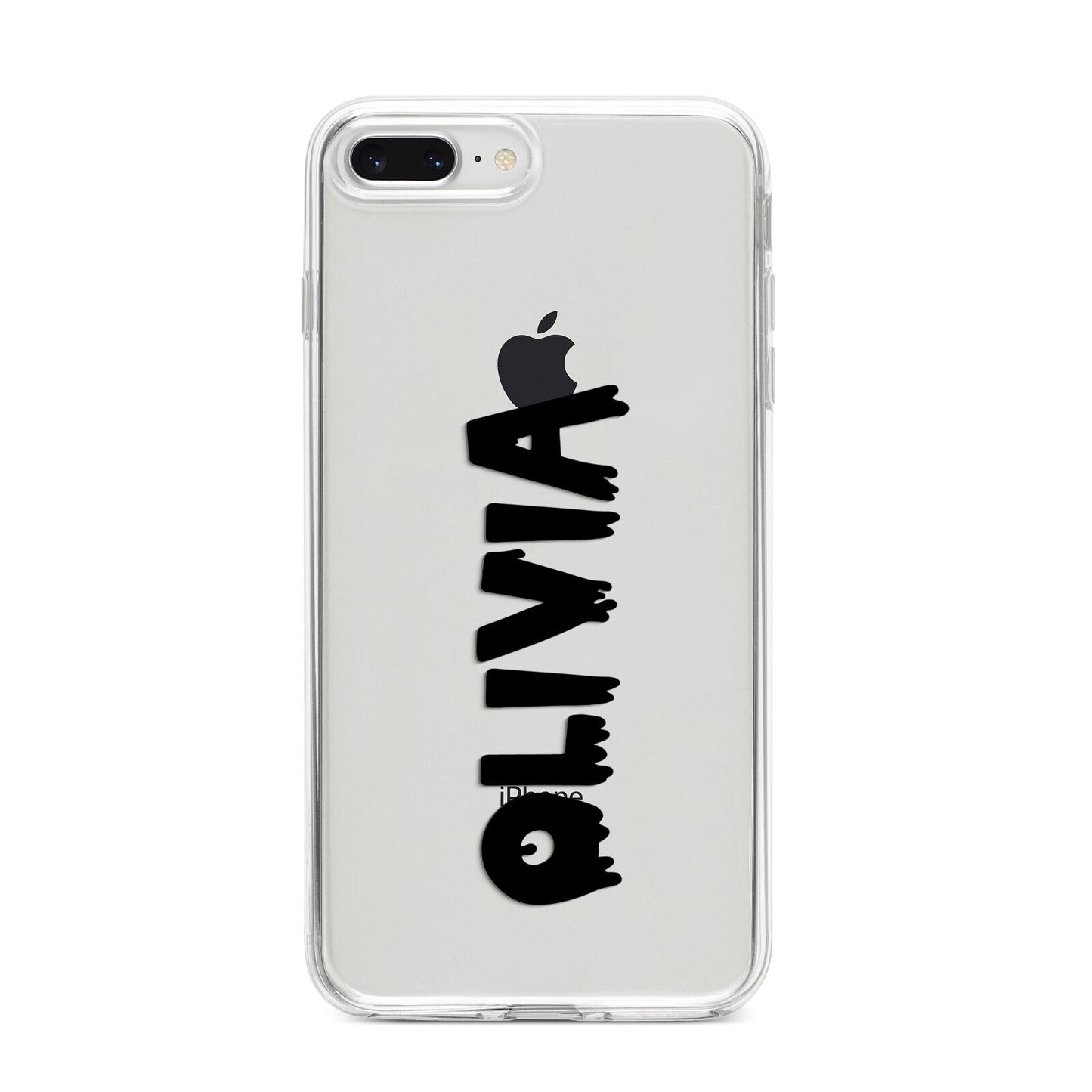 Personalised Black Slime Text iPhone 8 Plus Bumper Case on Silver iPhone