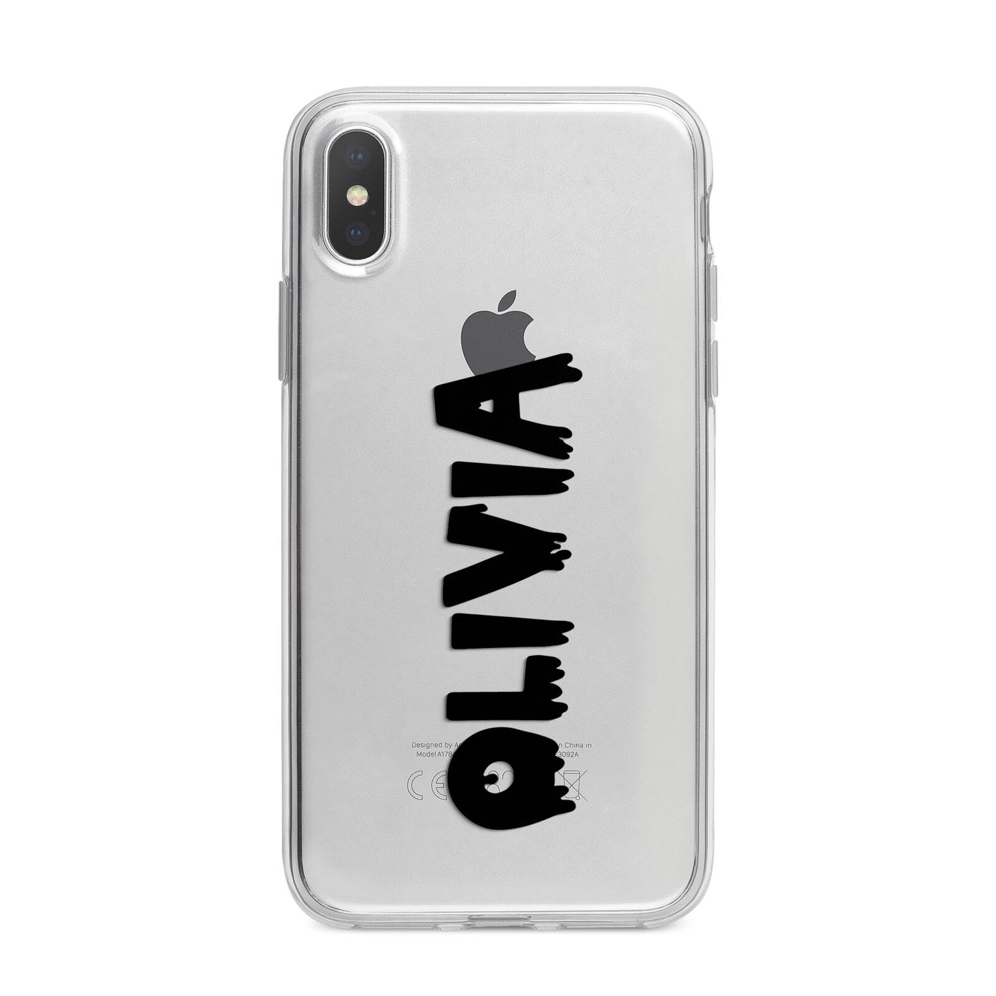 Personalised Black Slime Text iPhone X Bumper Case on Silver iPhone Alternative Image 1