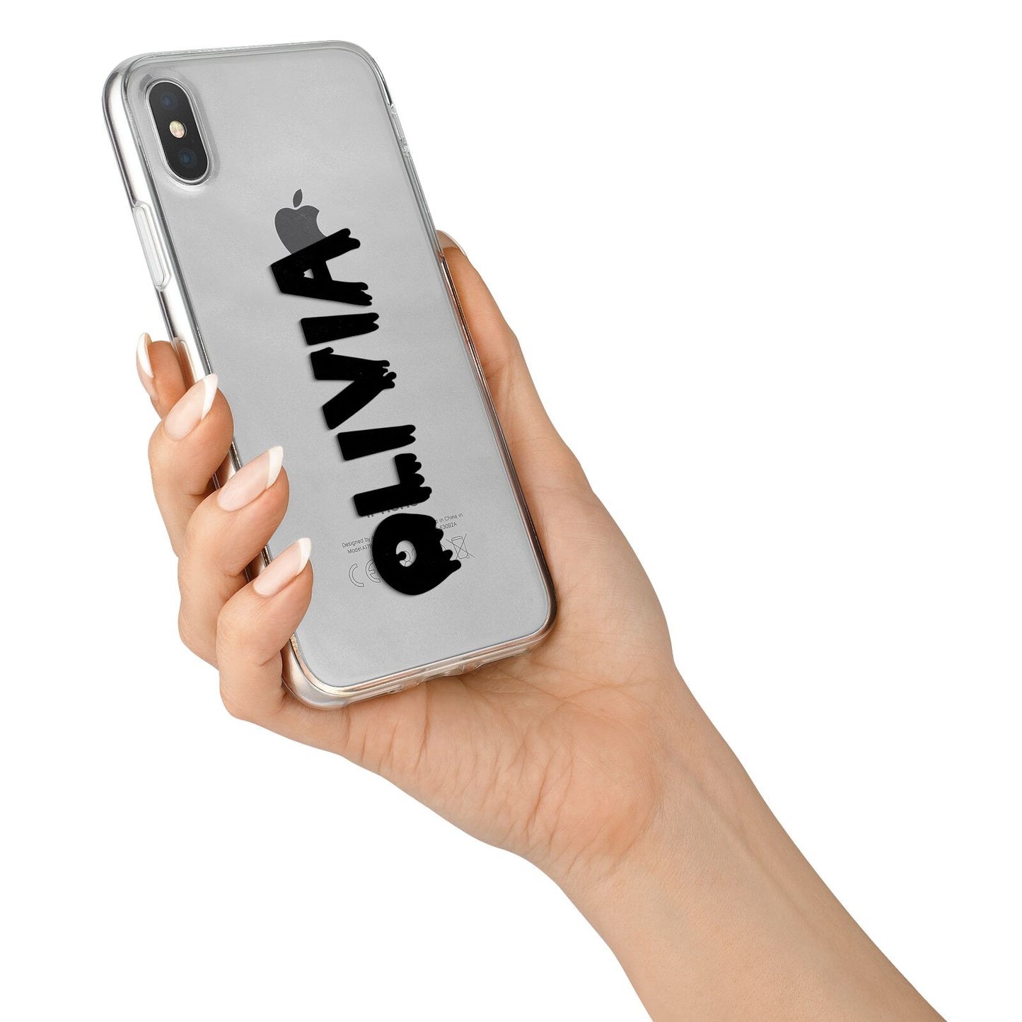 Personalised Black Slime Text iPhone X Bumper Case on Silver iPhone Alternative Image 2