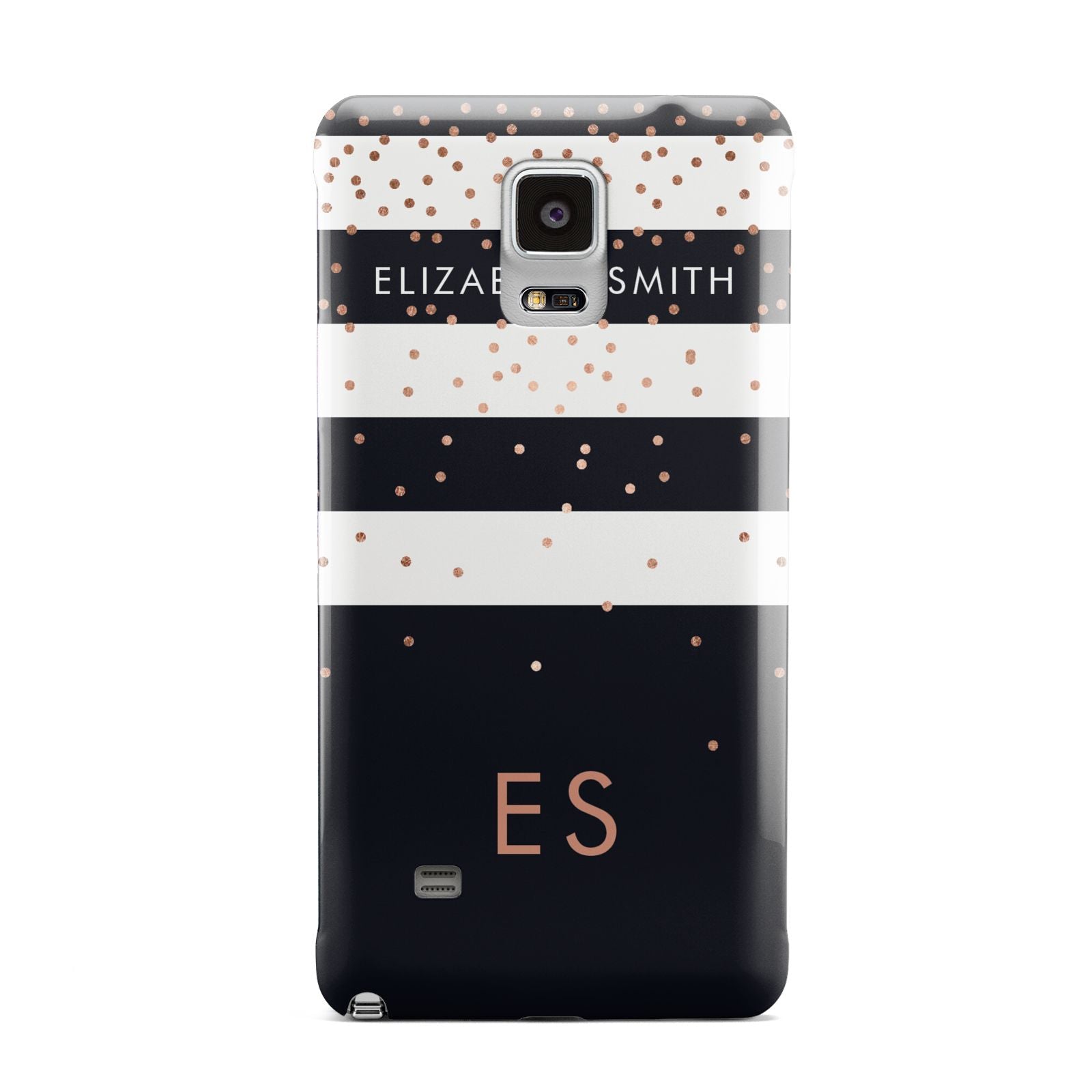 Personalised Black Striped Name Initials Samsung Galaxy Note 4 Case