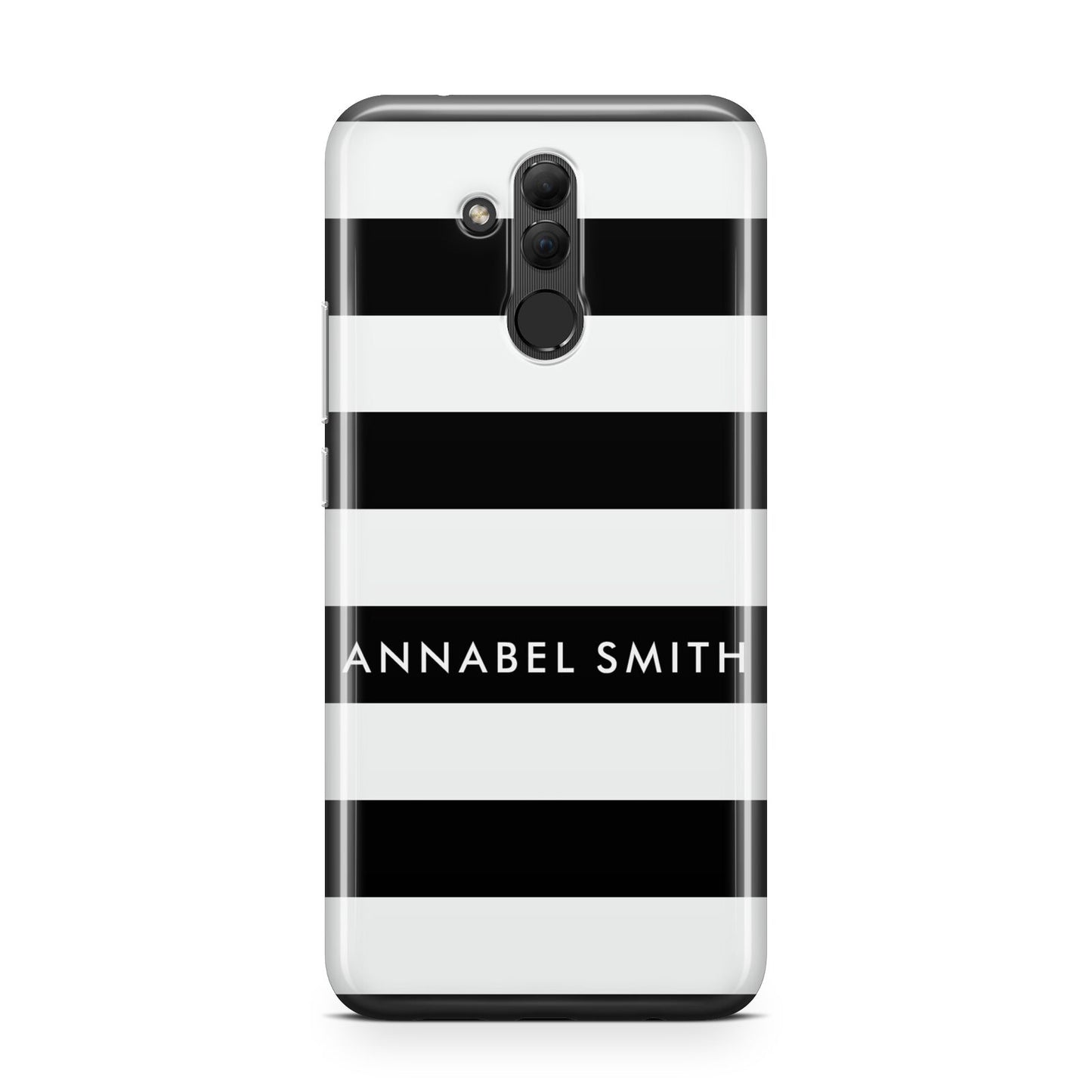 Personalised Black Striped Name or Initials Huawei Mate 20 Lite