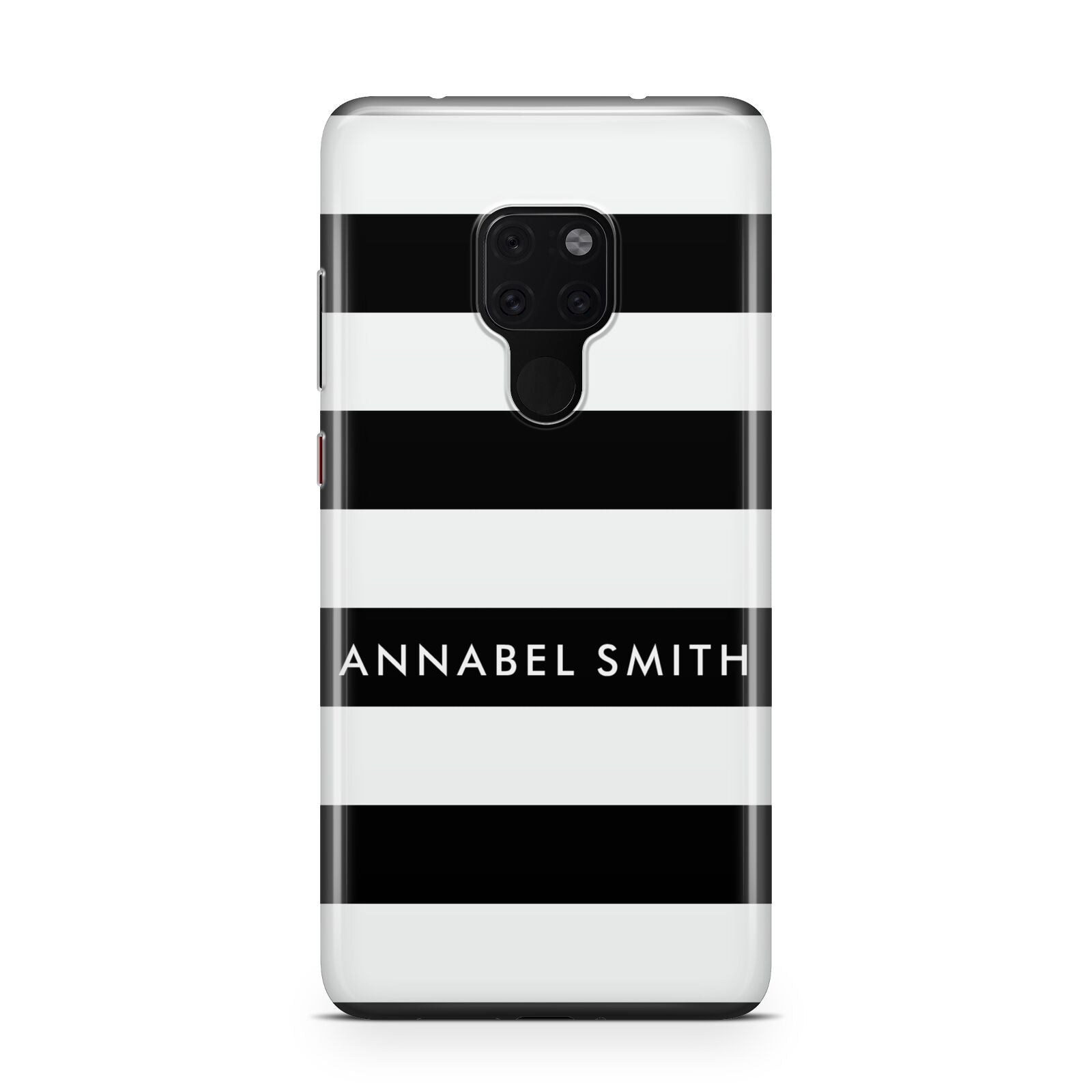 Personalised Black Striped Name or Initials Huawei Mate 20 Phone Case