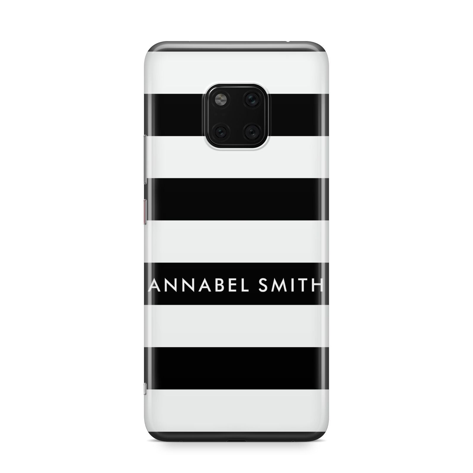 Personalised Black Striped Name or Initials Huawei Mate 20 Pro Phone Case