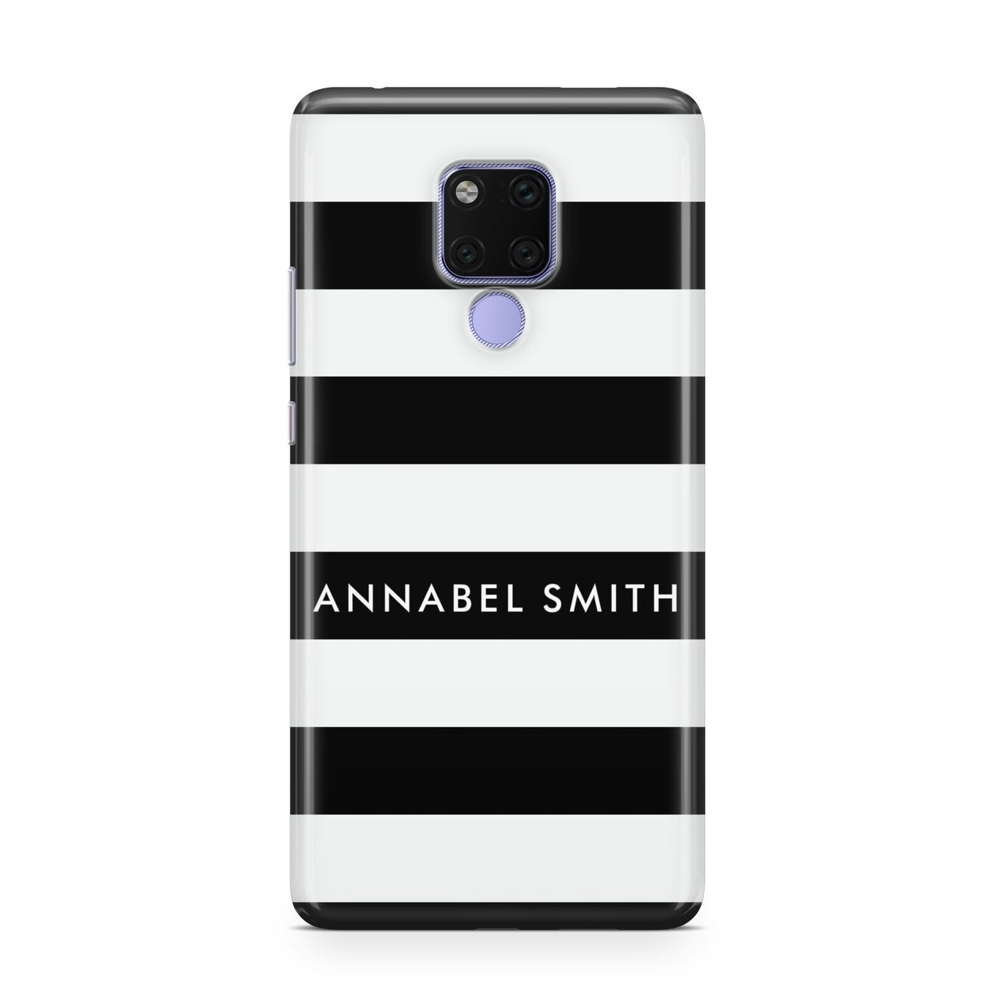 Personalised Black Striped Name or Initials Huawei Mate 20X Phone Case