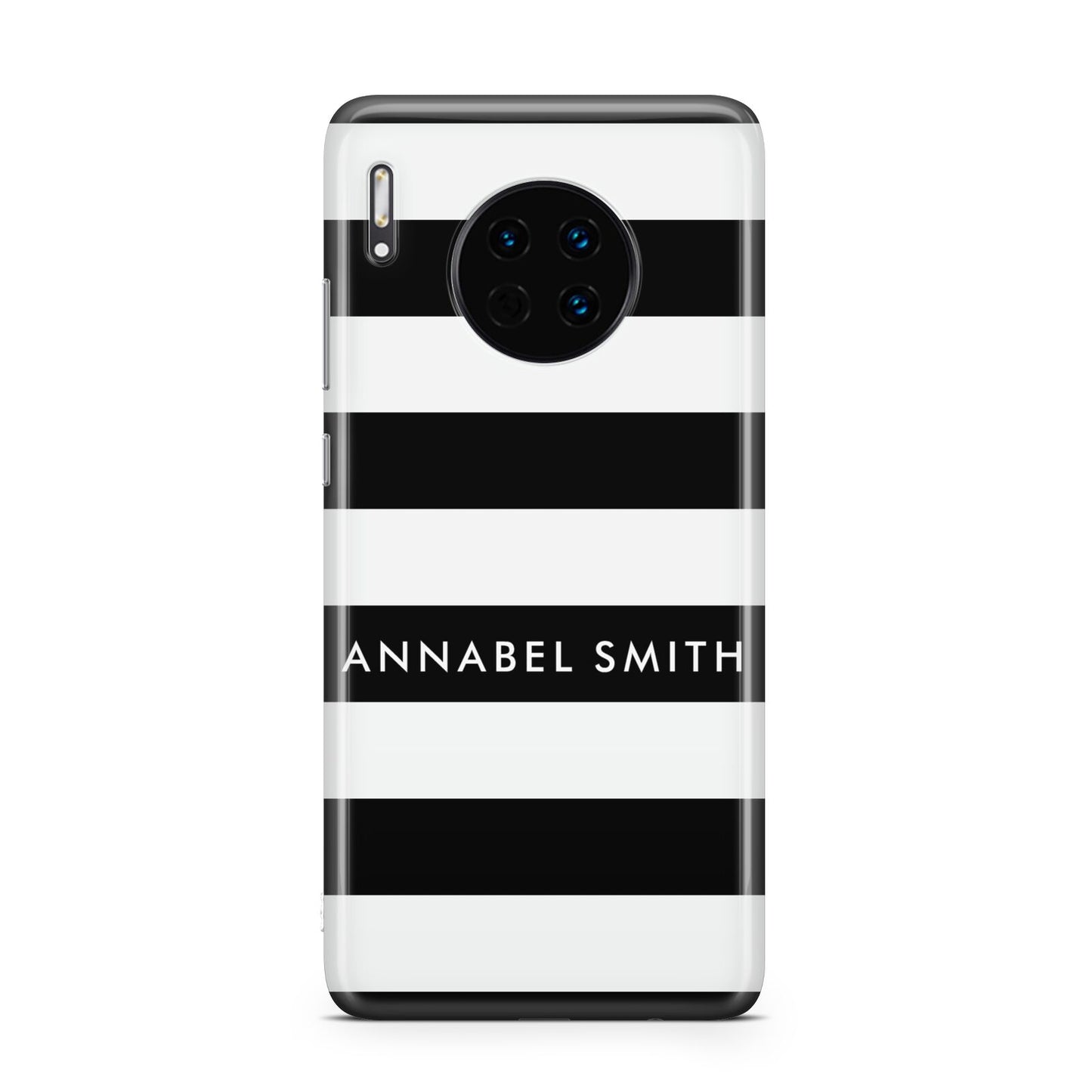 Personalised Black Striped Name or Initials Huawei Mate 30