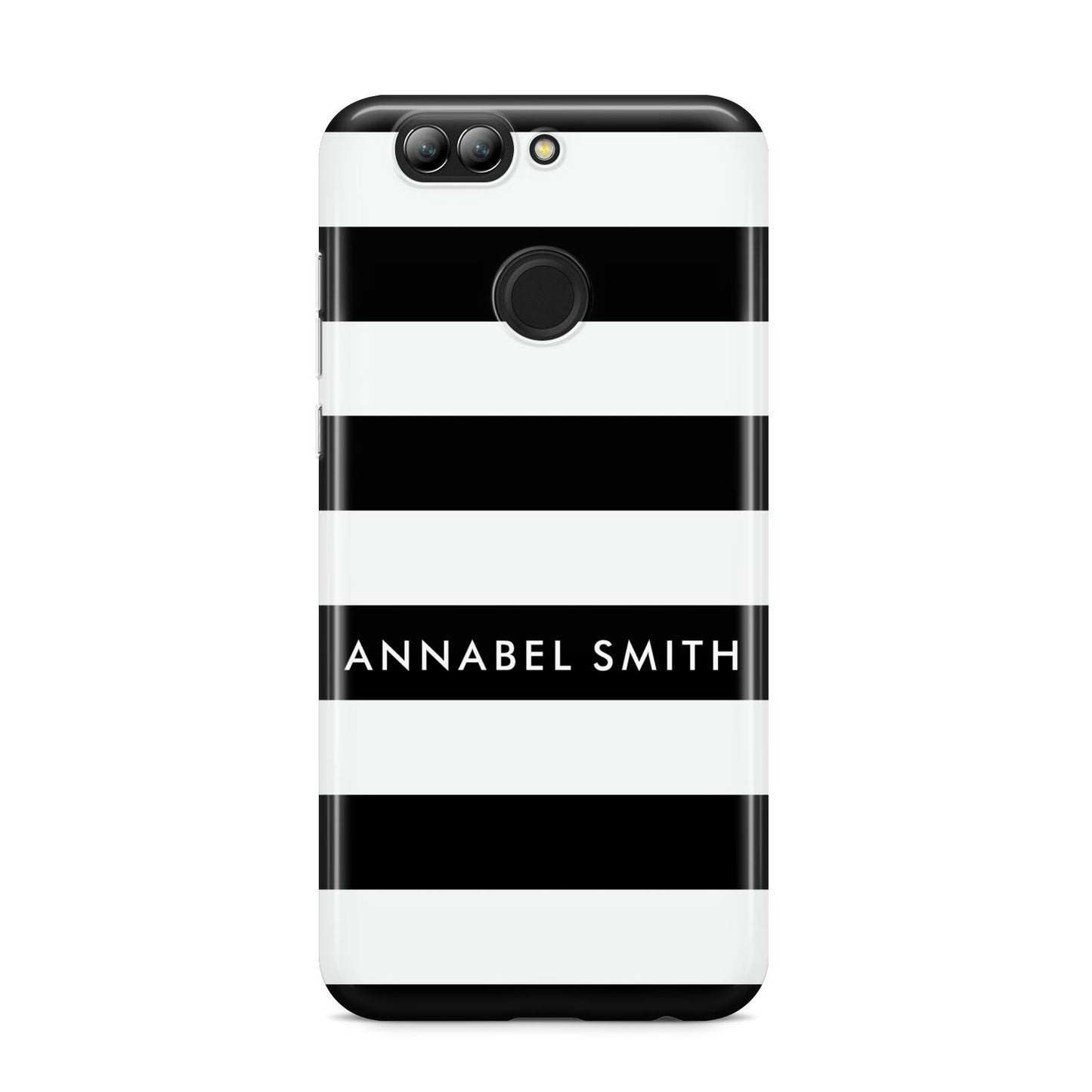 Personalised Black Striped Name or Initials Huawei Nova 2s Phone Case