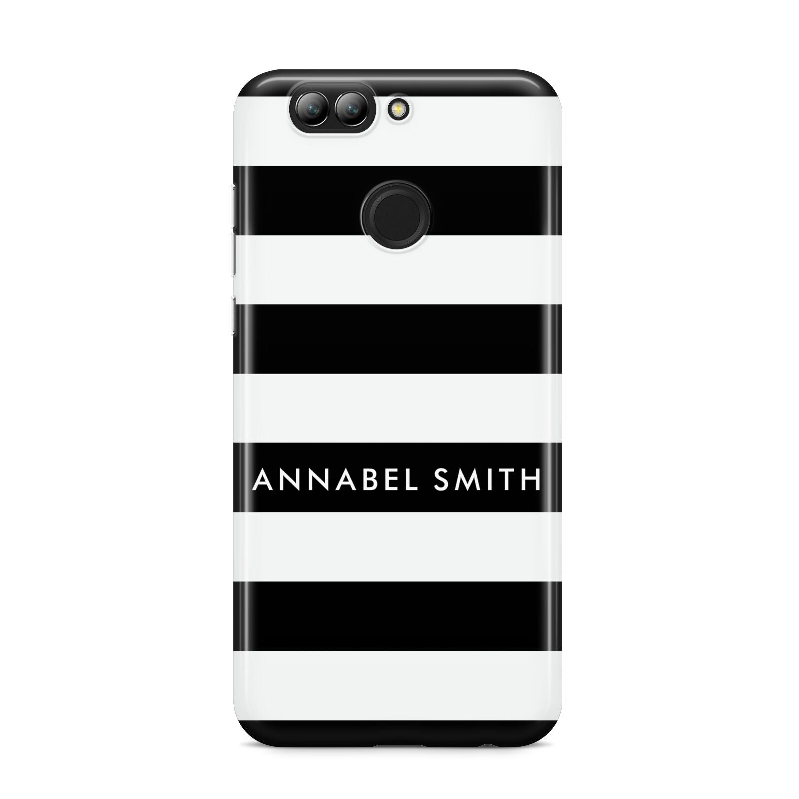 Personalised Black Striped Name or Initials Huawei Nova 2s Phone Case