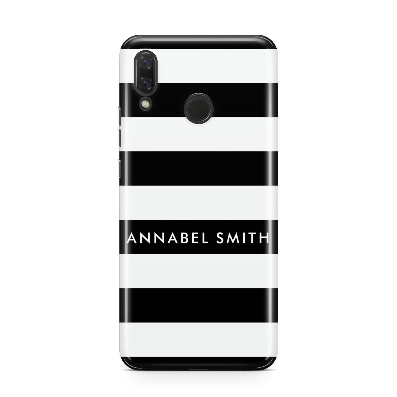 Personalised Black Striped Name or Initials Huawei Nova 3 Phone Case