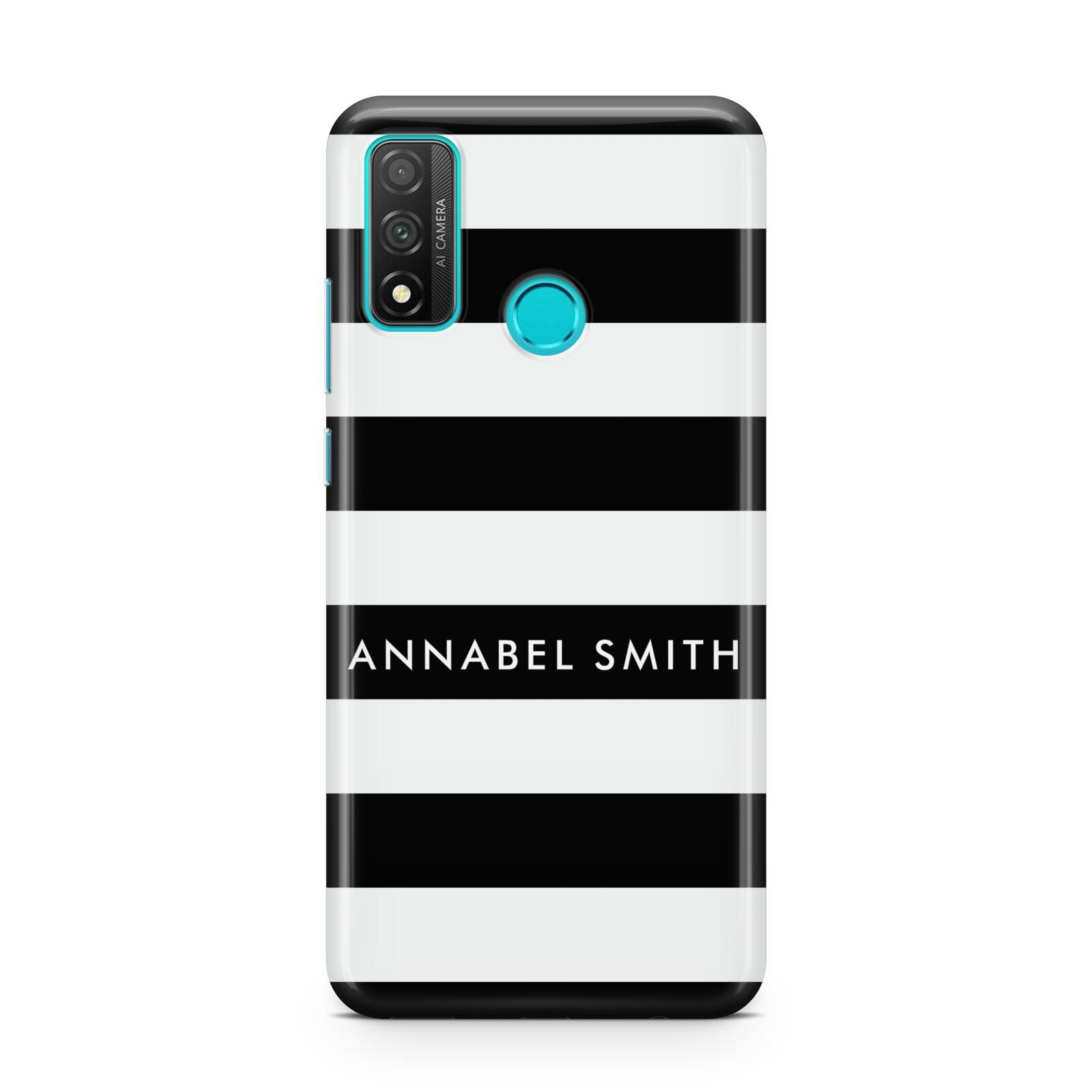 Personalised Black Striped Name or Initials Huawei P Smart 2020