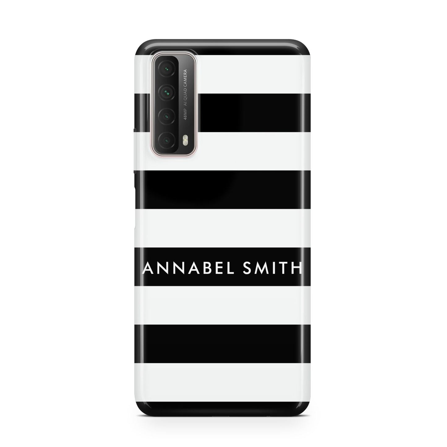 Personalised Black Striped Name or Initials Huawei P Smart 2021