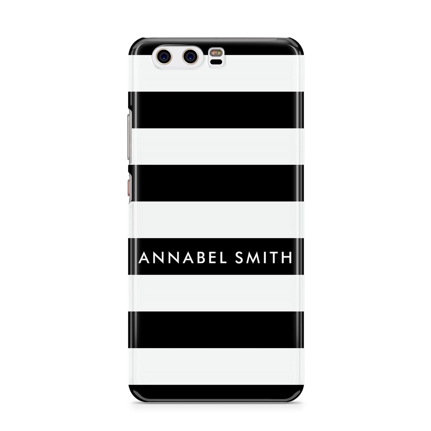 Personalised Black Striped Name or Initials Huawei P10 Phone Case