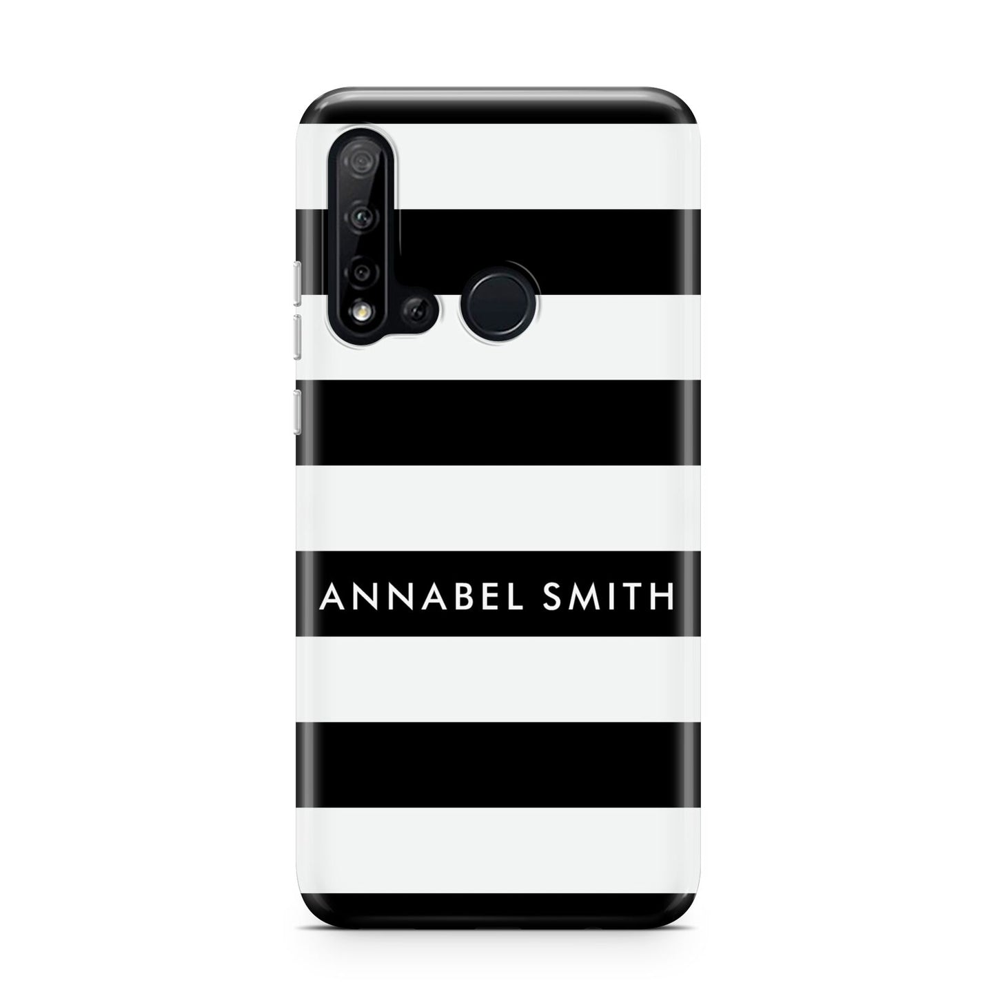 Personalised Black Striped Name or Initials Huawei P20 Lite 5G Phone Case