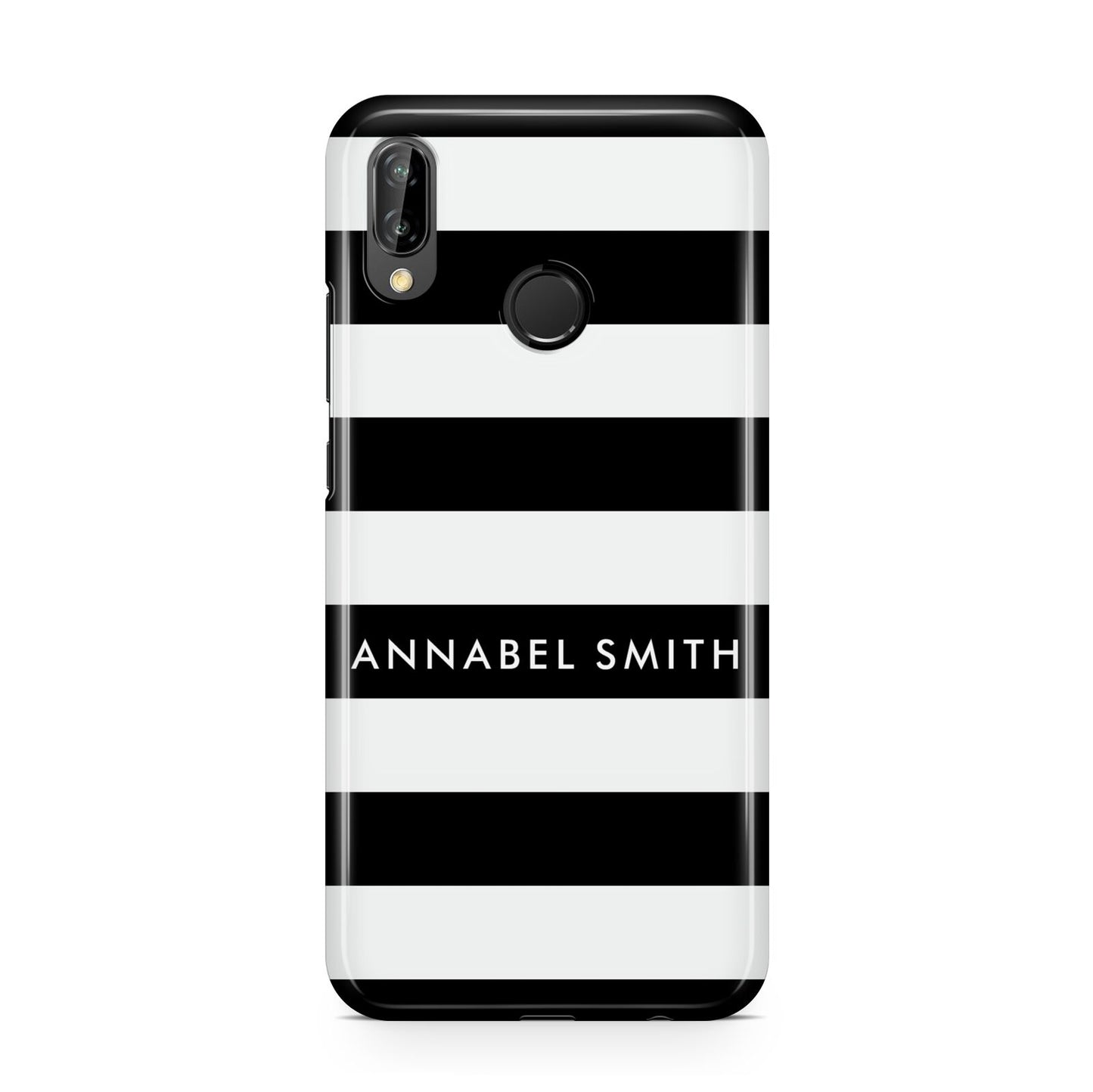 Personalised Black Striped Name or Initials Huawei P20 Lite Phone Case