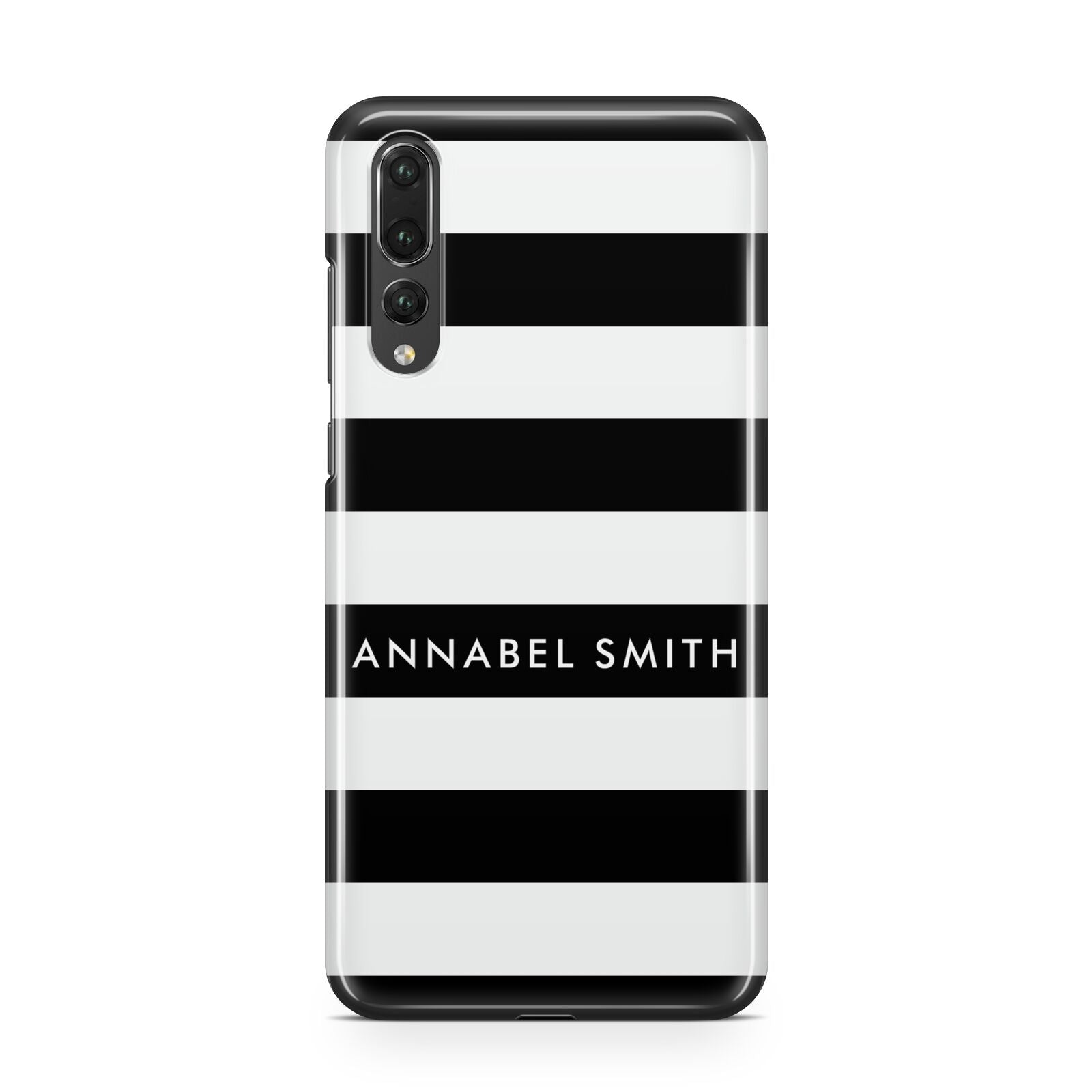 Personalised Black Striped Name or Initials Huawei P20 Pro Phone Case