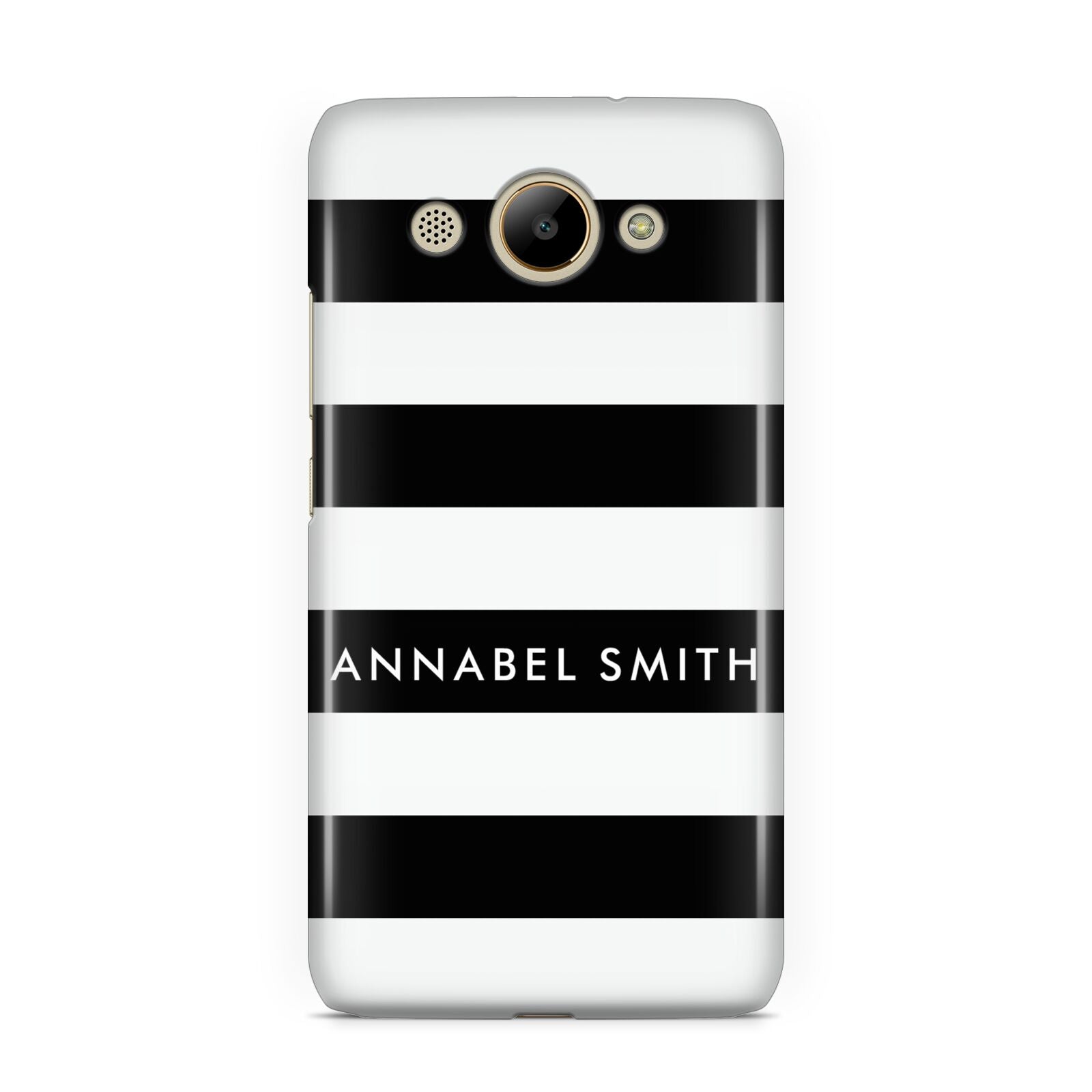 Personalised Black Striped Name or Initials Huawei Y3 2017