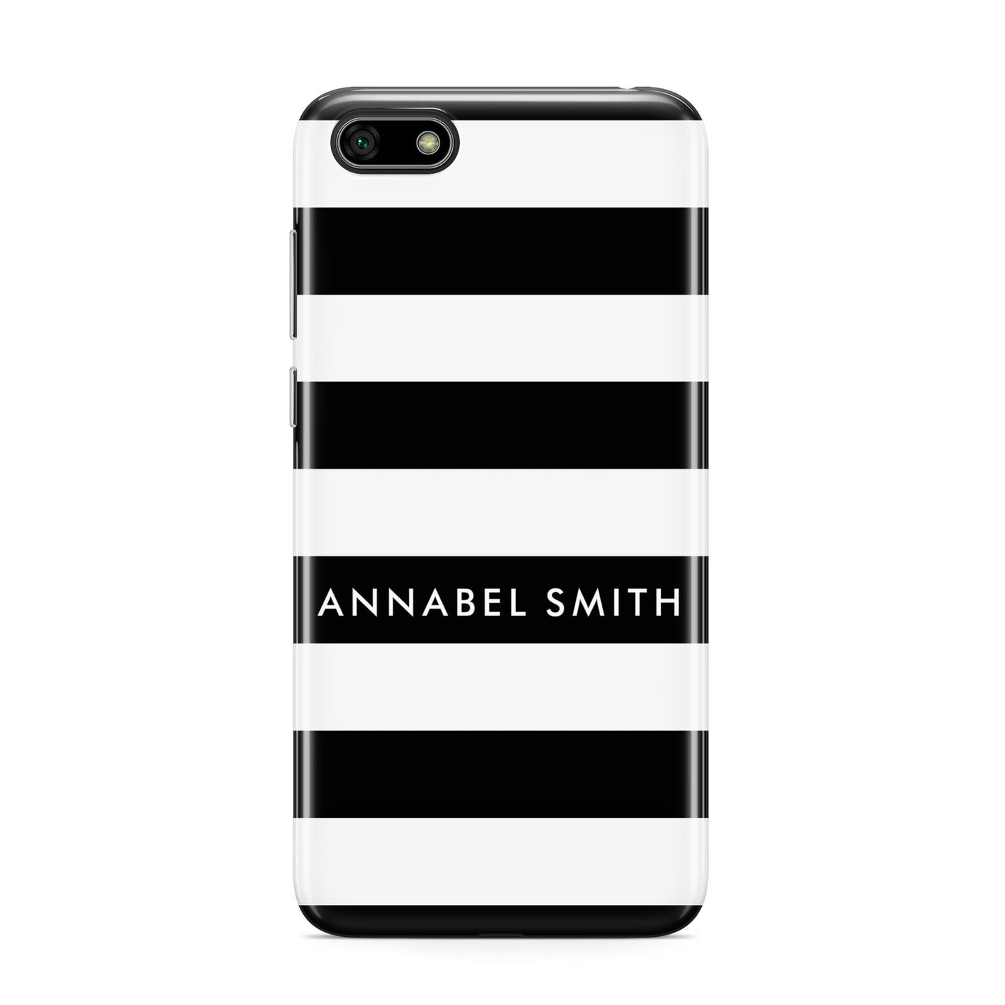 Personalised Black Striped Name or Initials Huawei Y5 Prime 2018 Phone Case