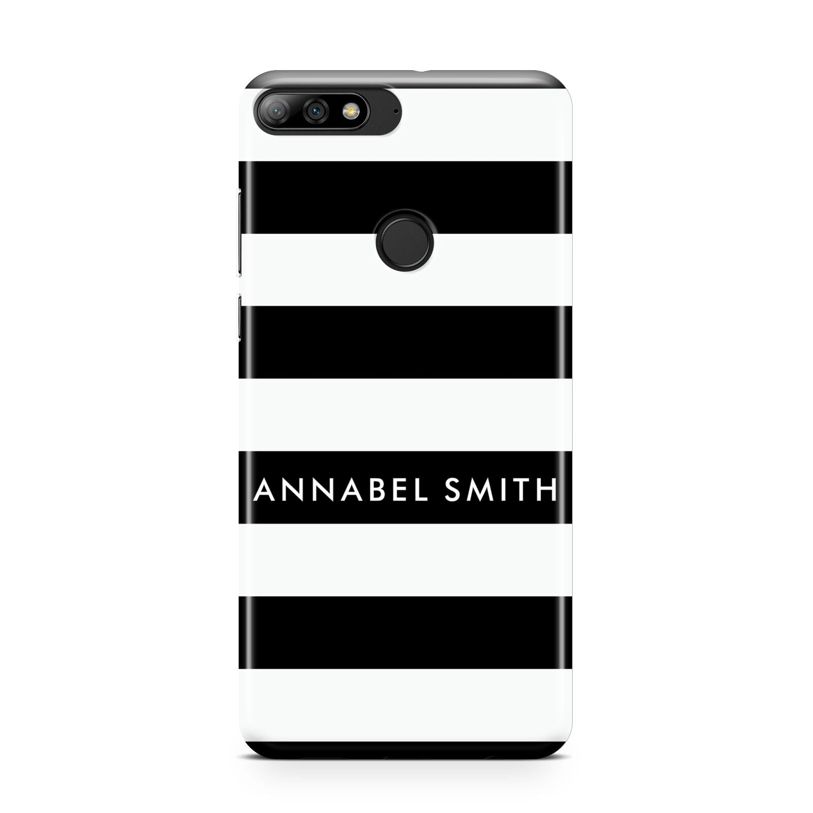 Personalised Black Striped Name or Initials Huawei Y7 2018