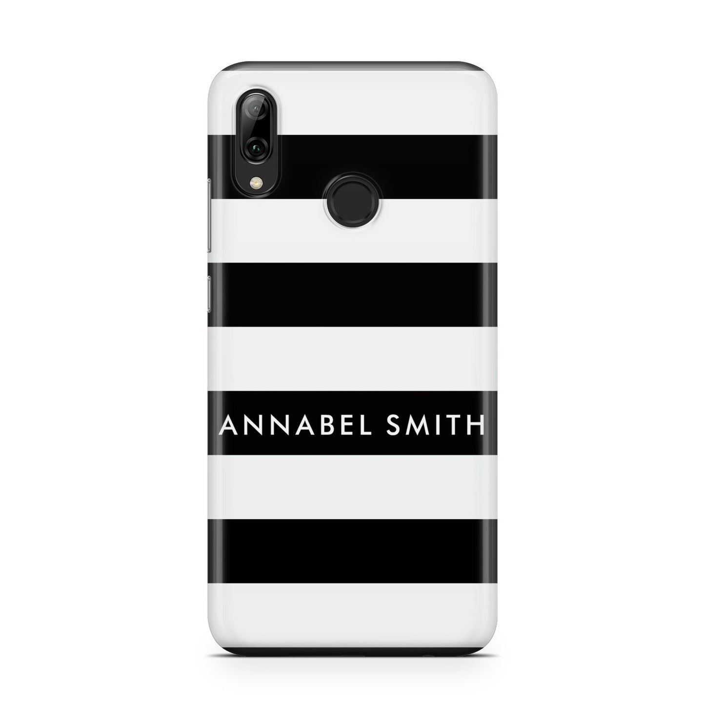 Personalised Black Striped Name or Initials Huawei Y7 2019