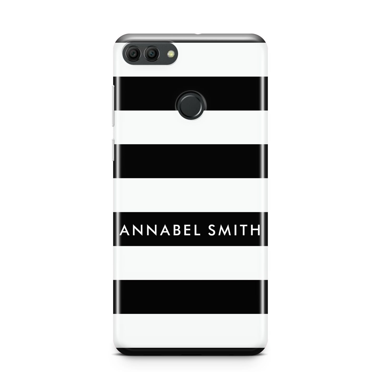 Personalised Black Striped Name or Initials Huawei Y9 2018