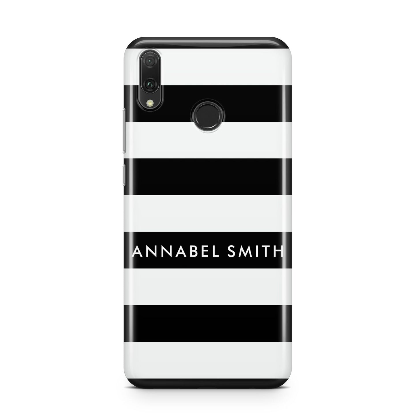 Personalised Black Striped Name or Initials Huawei Y9 2019