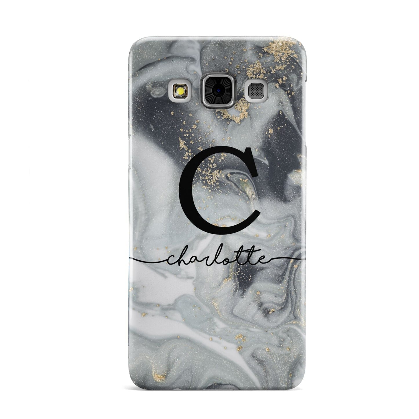 Personalised Black Swirl Marble Text Samsung Galaxy A3 Case