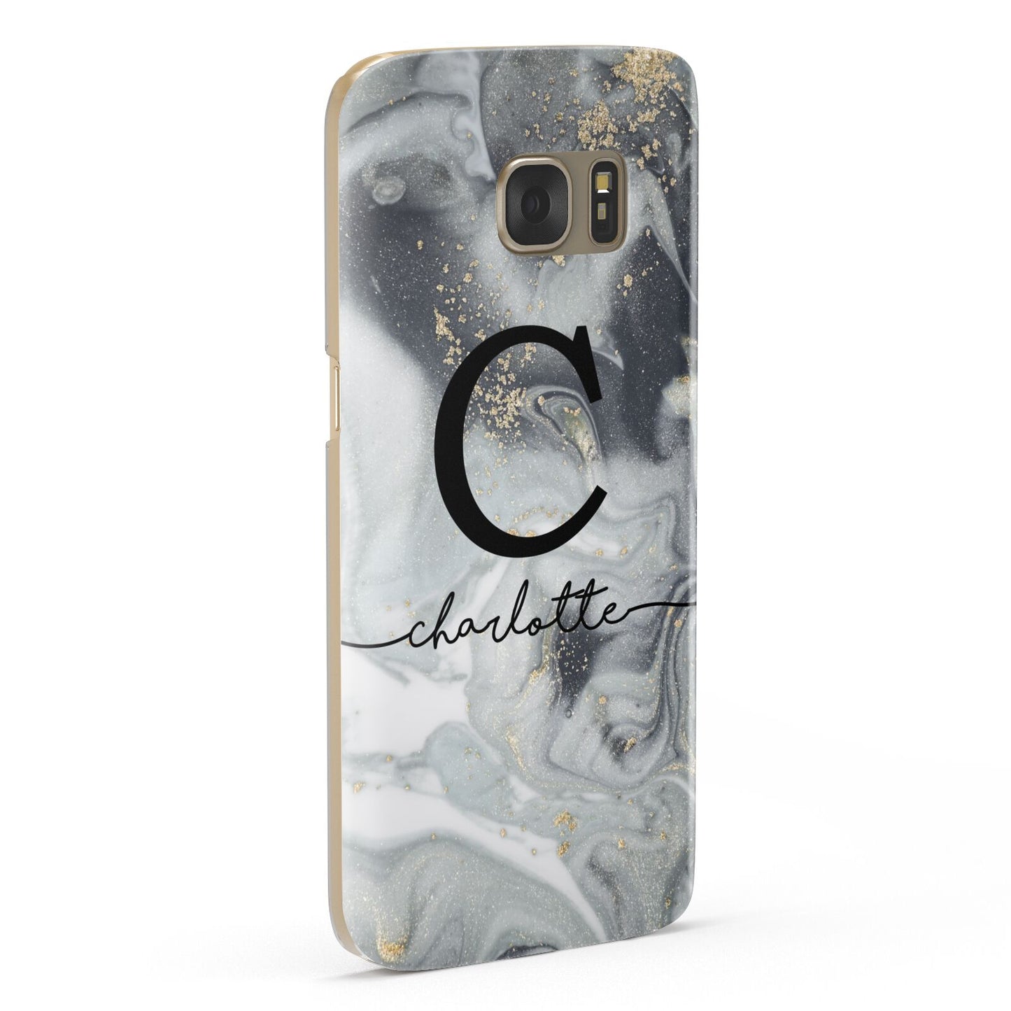 Personalised Black Swirl Marble Text Samsung Galaxy Case Fourty Five Degrees