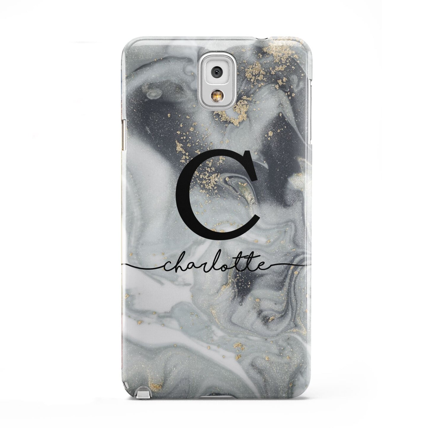 Personalised Black Swirl Marble Text Samsung Galaxy Note 3 Case