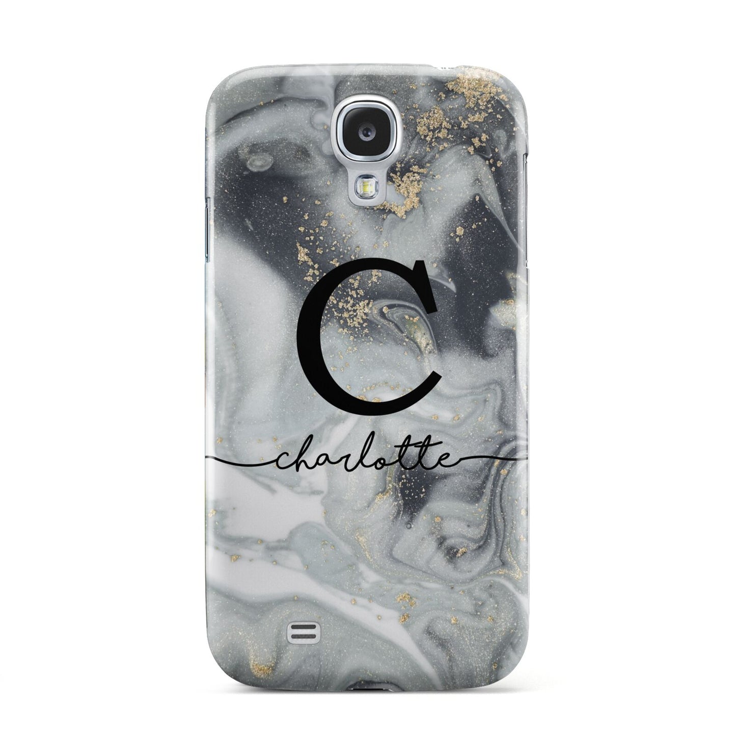 Personalised Black Swirl Marble Text Samsung Galaxy S4 Case