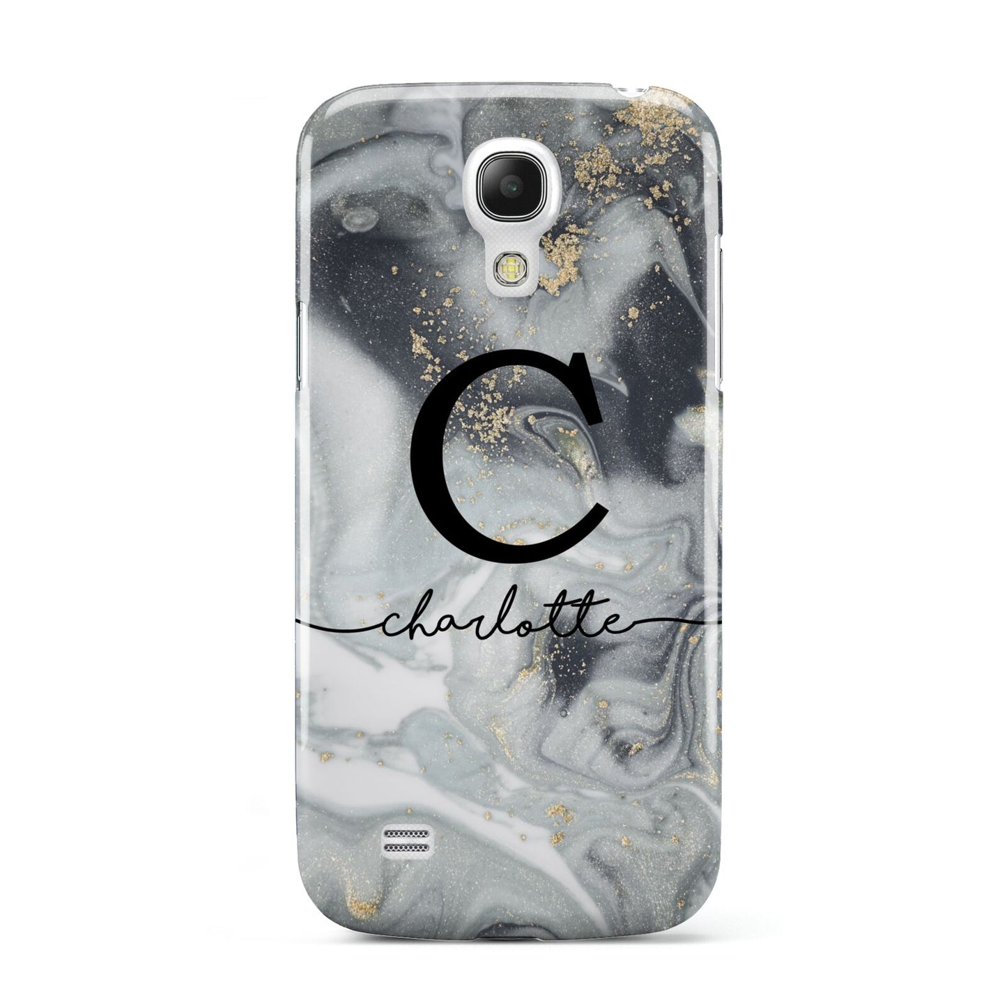 Personalised Black Swirl Marble Text Samsung Galaxy S4 Mini Case