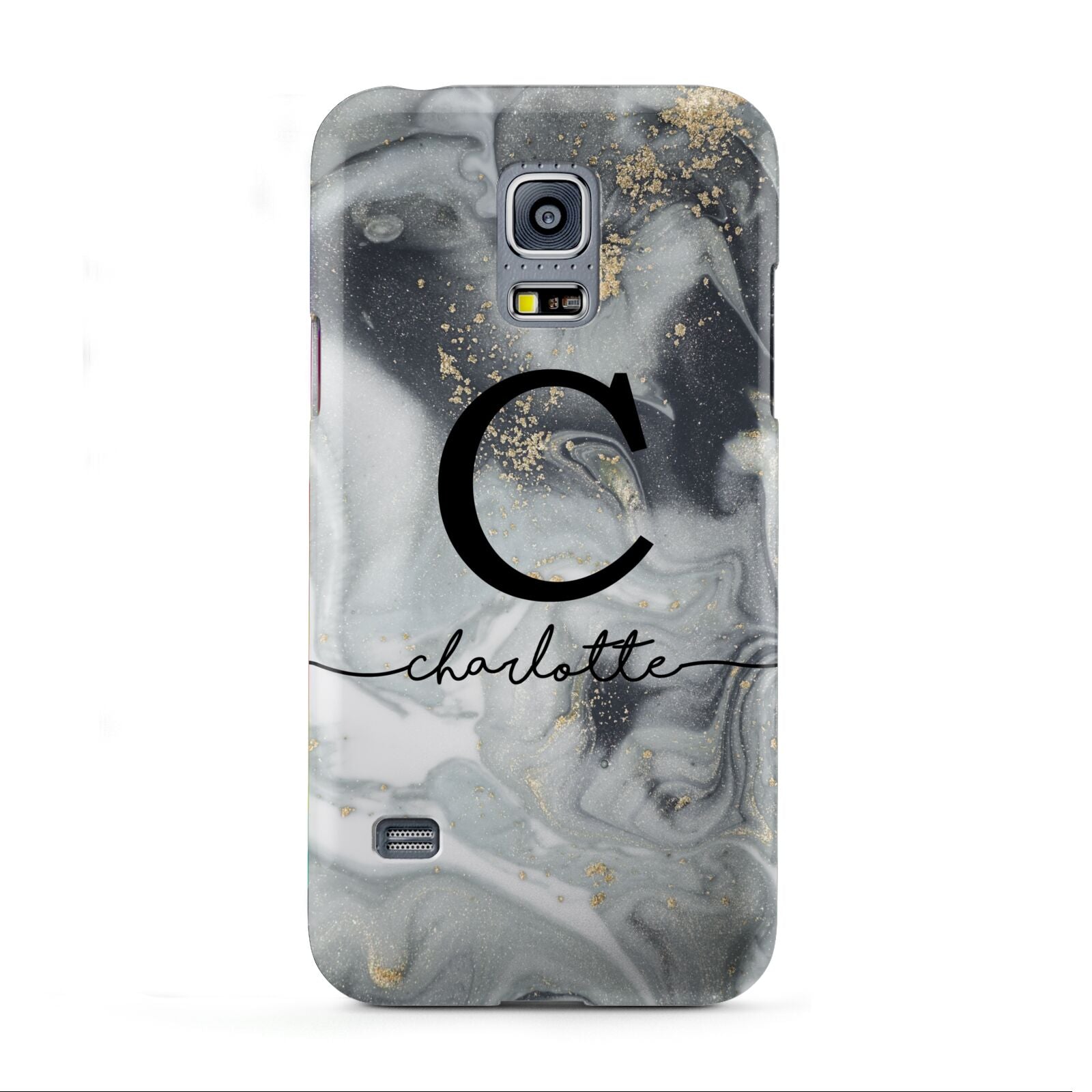 Personalised Black Swirl Marble Text Samsung Galaxy S5 Mini Case