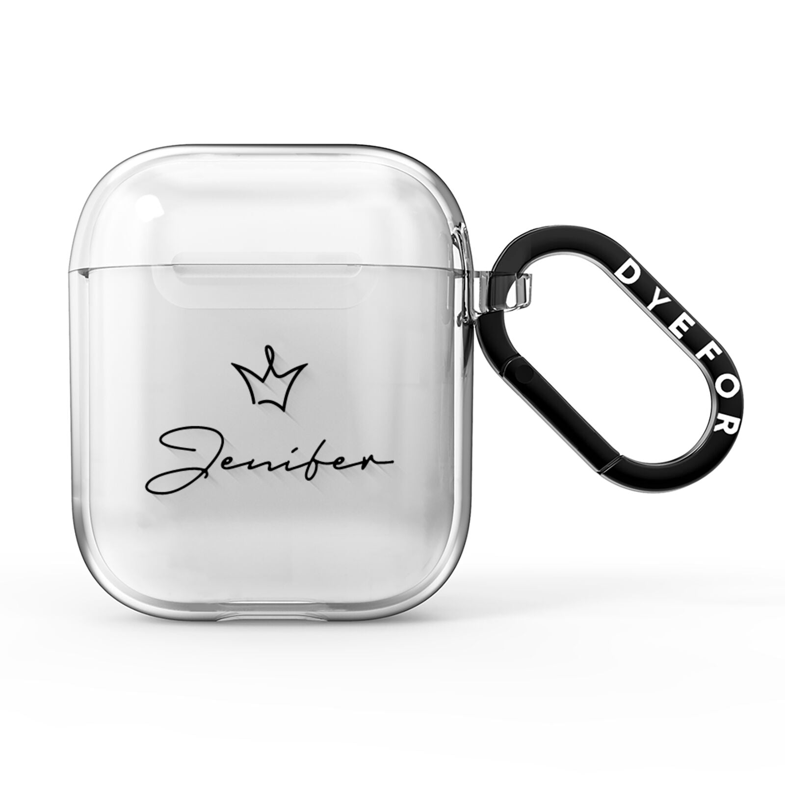 Personalised Black Text Transparent AirPods Clear Case