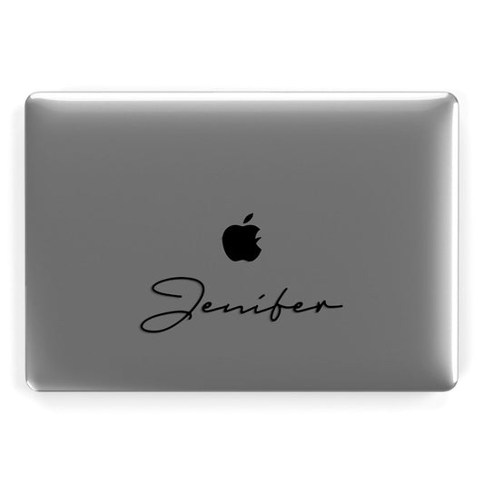 Personalised Black Text Transparent Apple MacBook Case