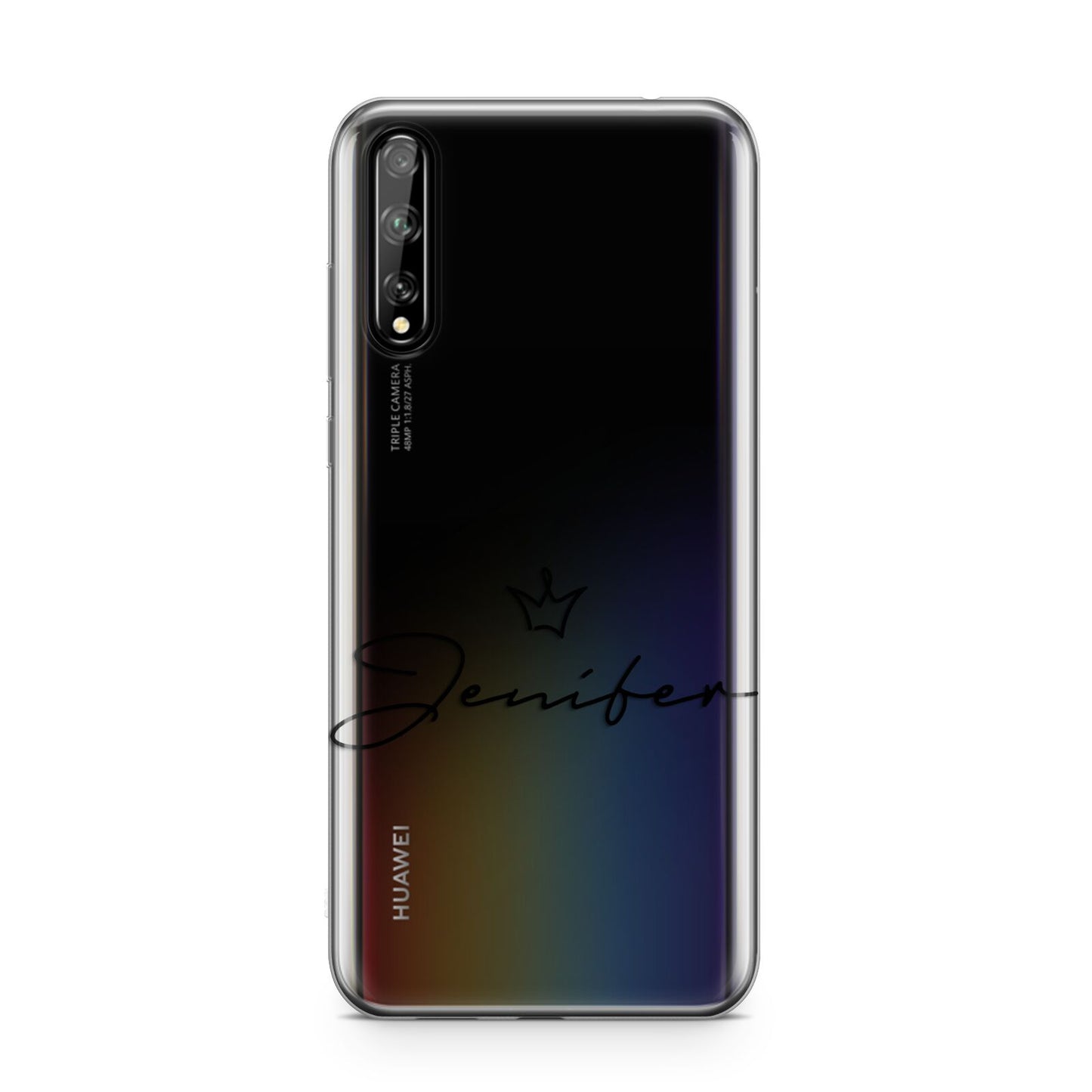 Personalised Black Text Transparent Huawei Enjoy 10s Phone Case