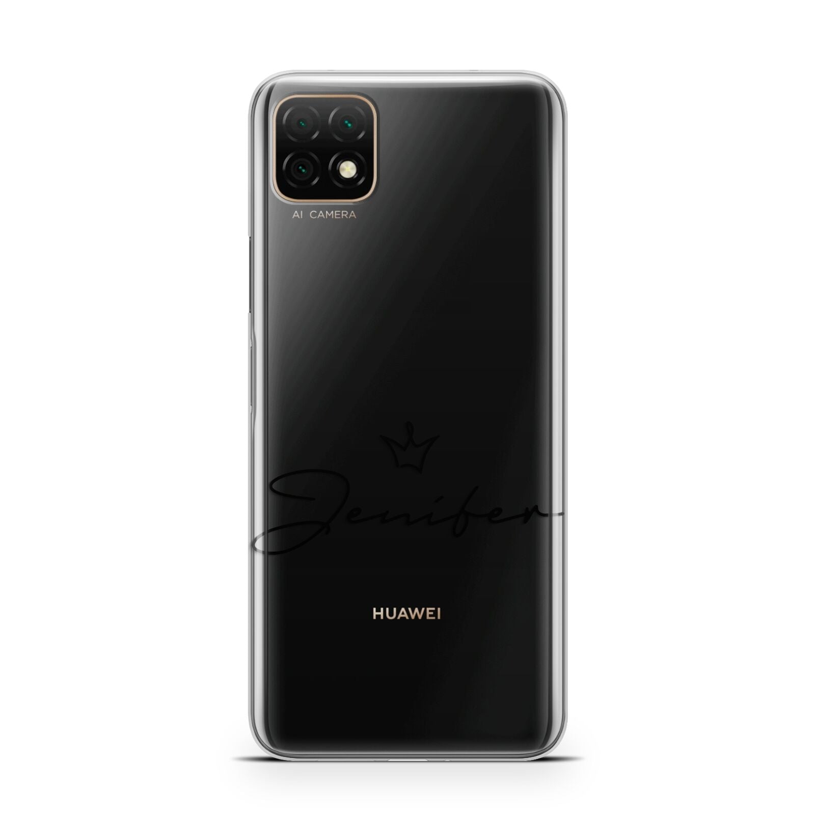 Personalised Black Text Transparent Huawei Enjoy 20 Phone Case