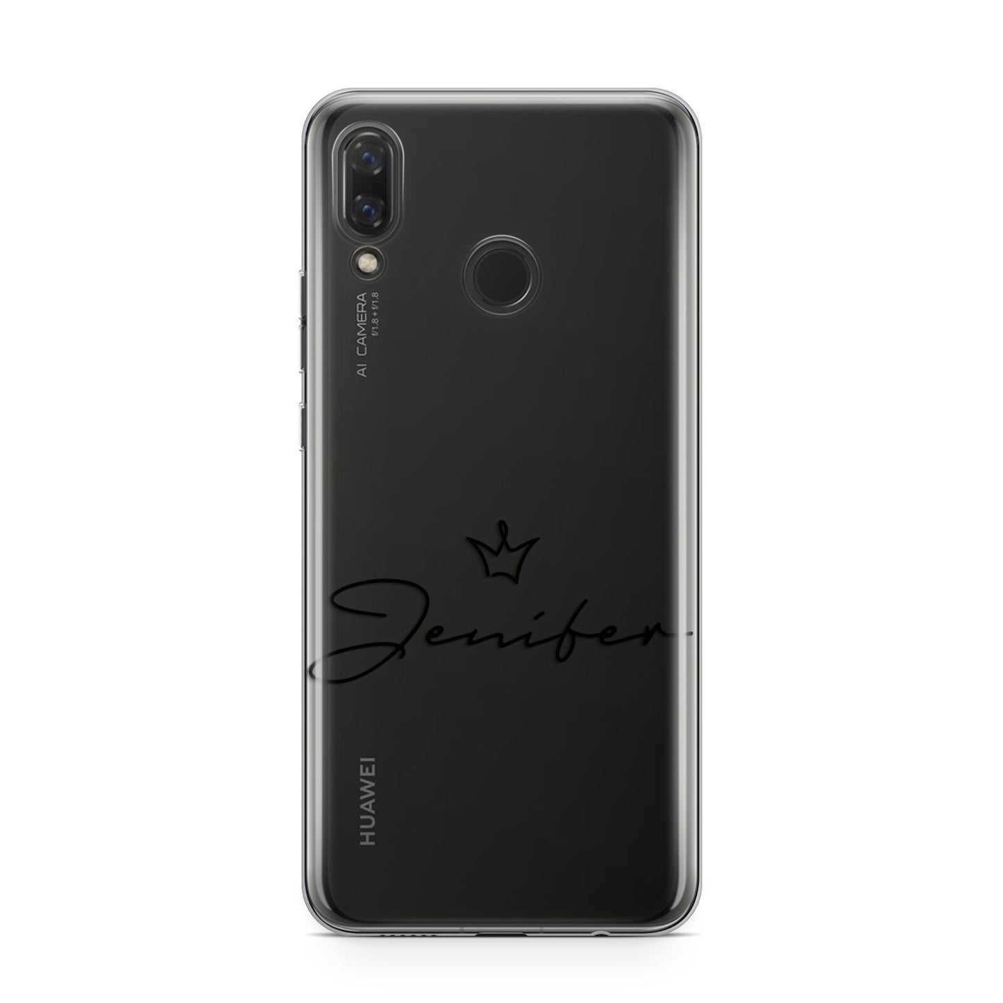 Personalised Black Text Transparent Huawei Nova 3 Phone Case