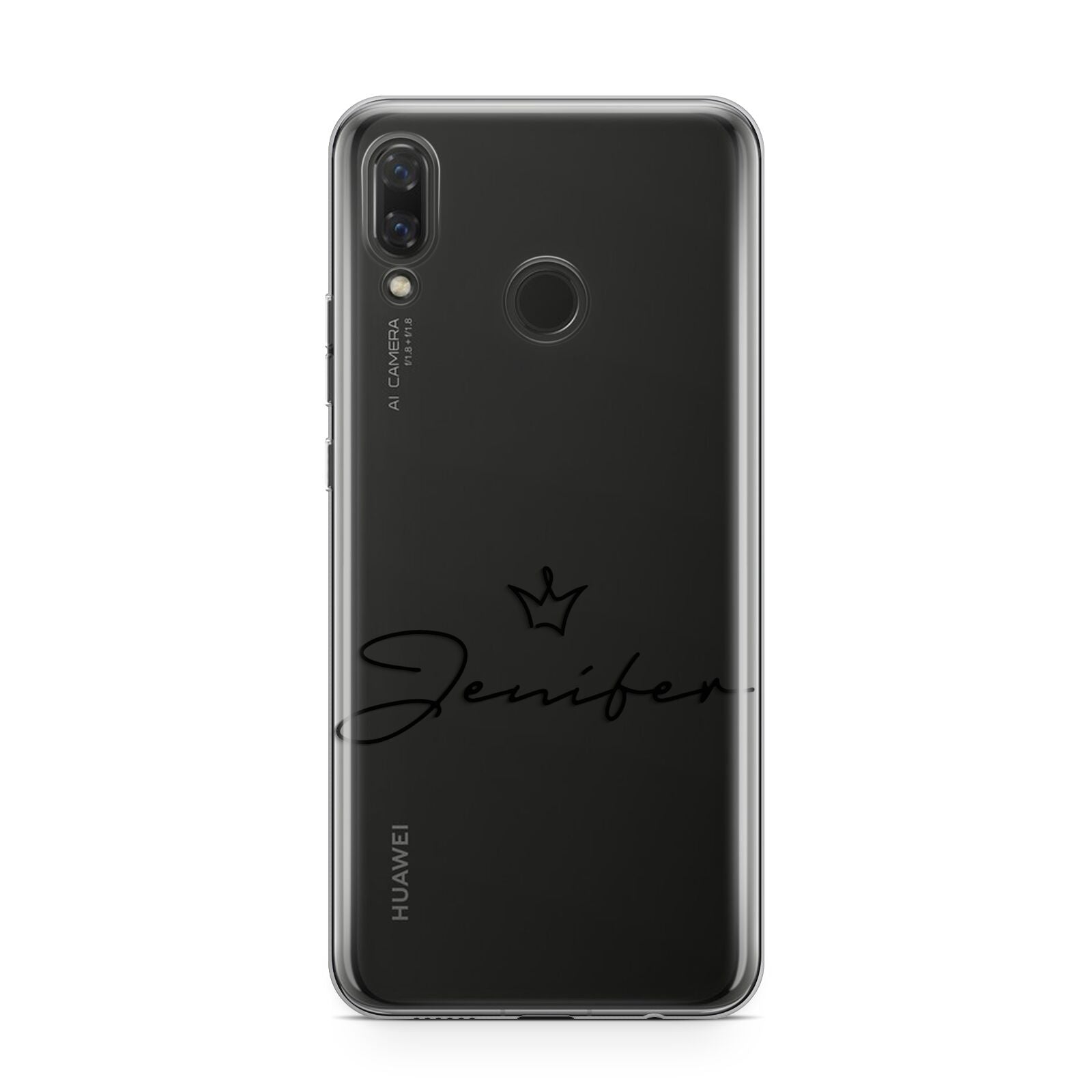 Personalised Black Text Transparent Huawei Nova 3 Phone Case